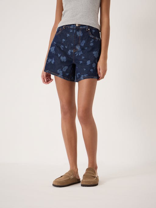 Floral Print Essential Denim Shorts
