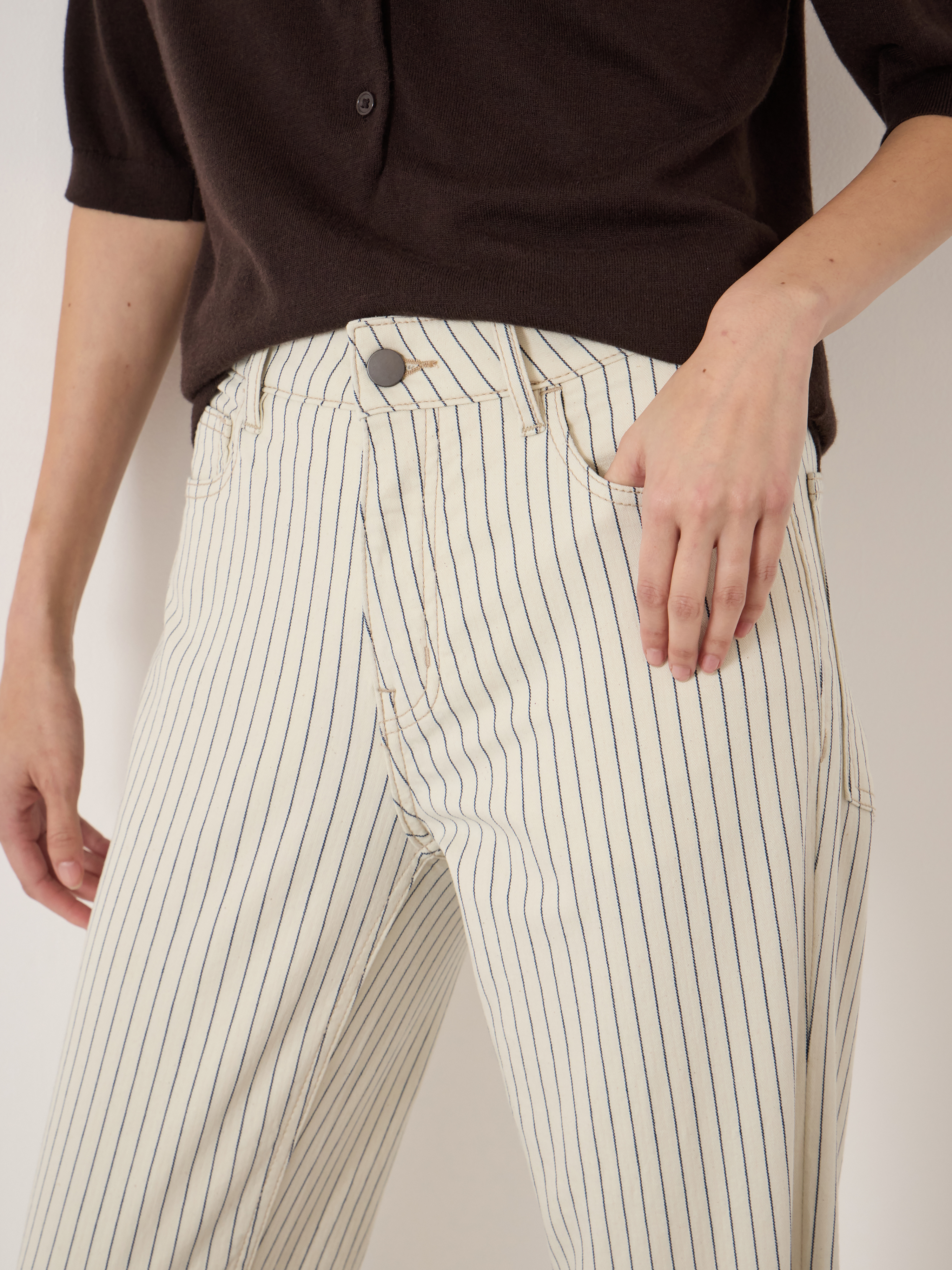 Agnes 2.0 Stripe Turn Up Jeans