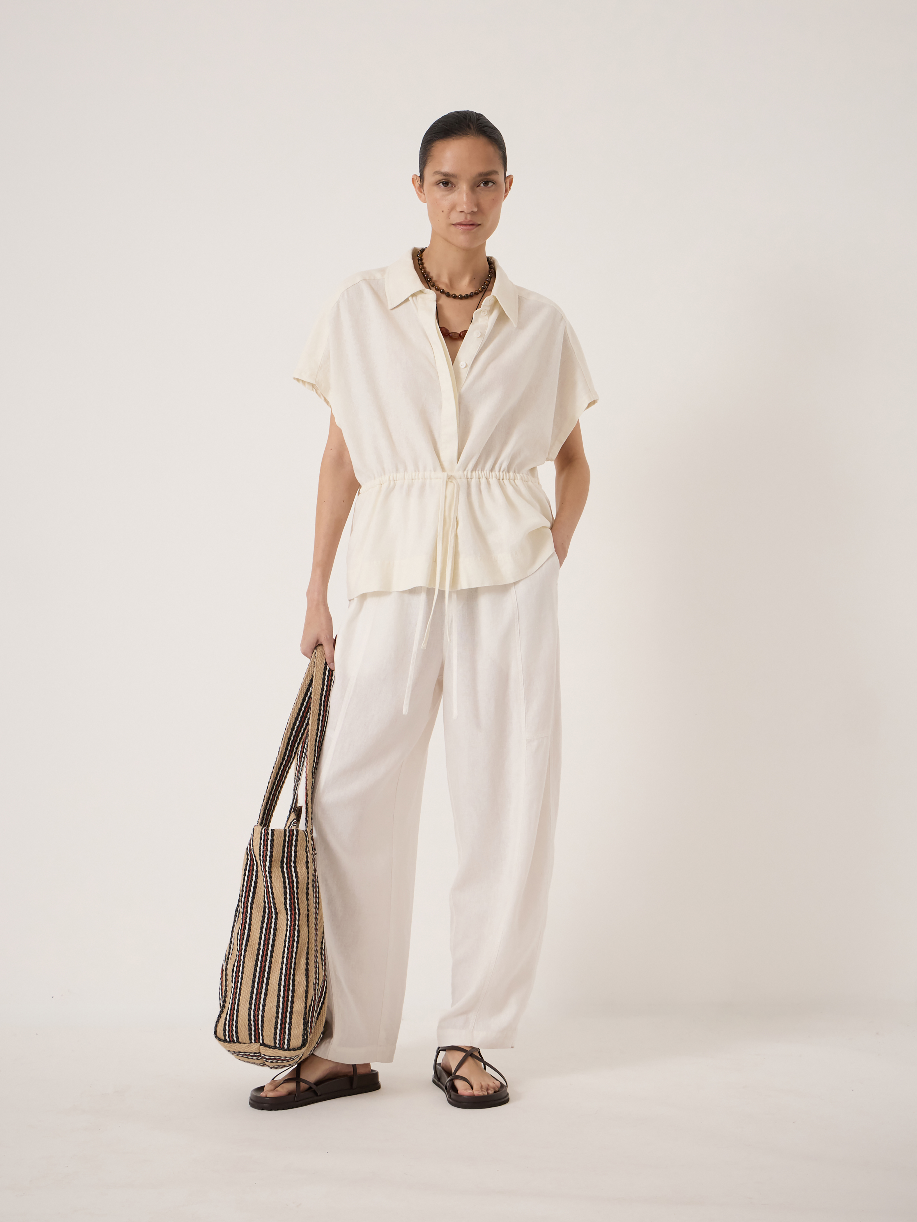 Mirai Linen Blend Short Sleeve Shirt