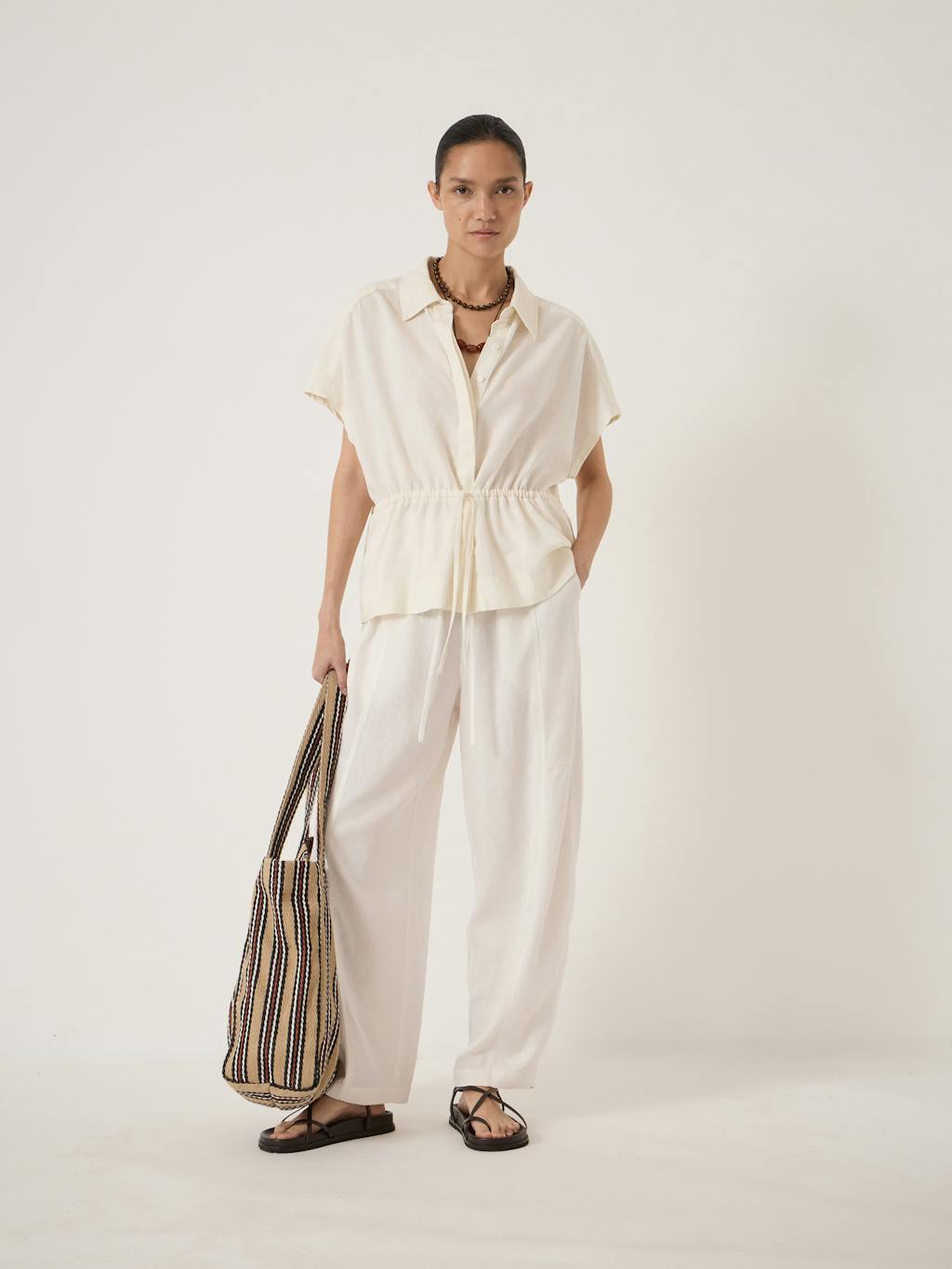 014771-0001-02 Mirai Linen Blend Short Sleeve Shirt