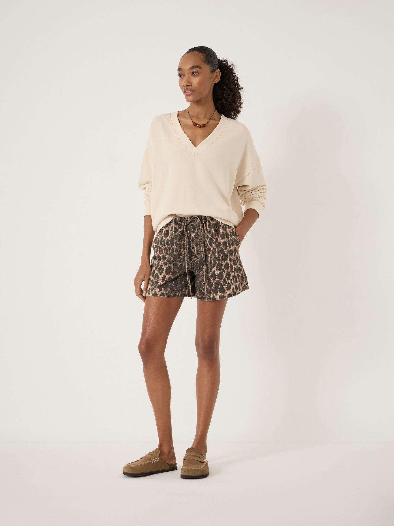 014472-3826-02 Cleo V-Neck Cotton Sweatshirt