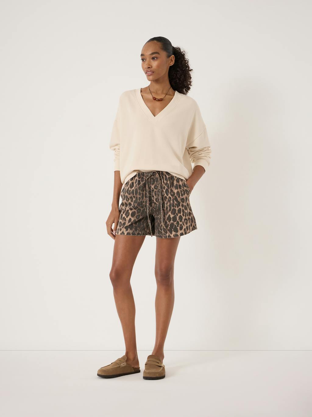 014472-3826-02 Cleo V-Neck Cotton Sweatshirt