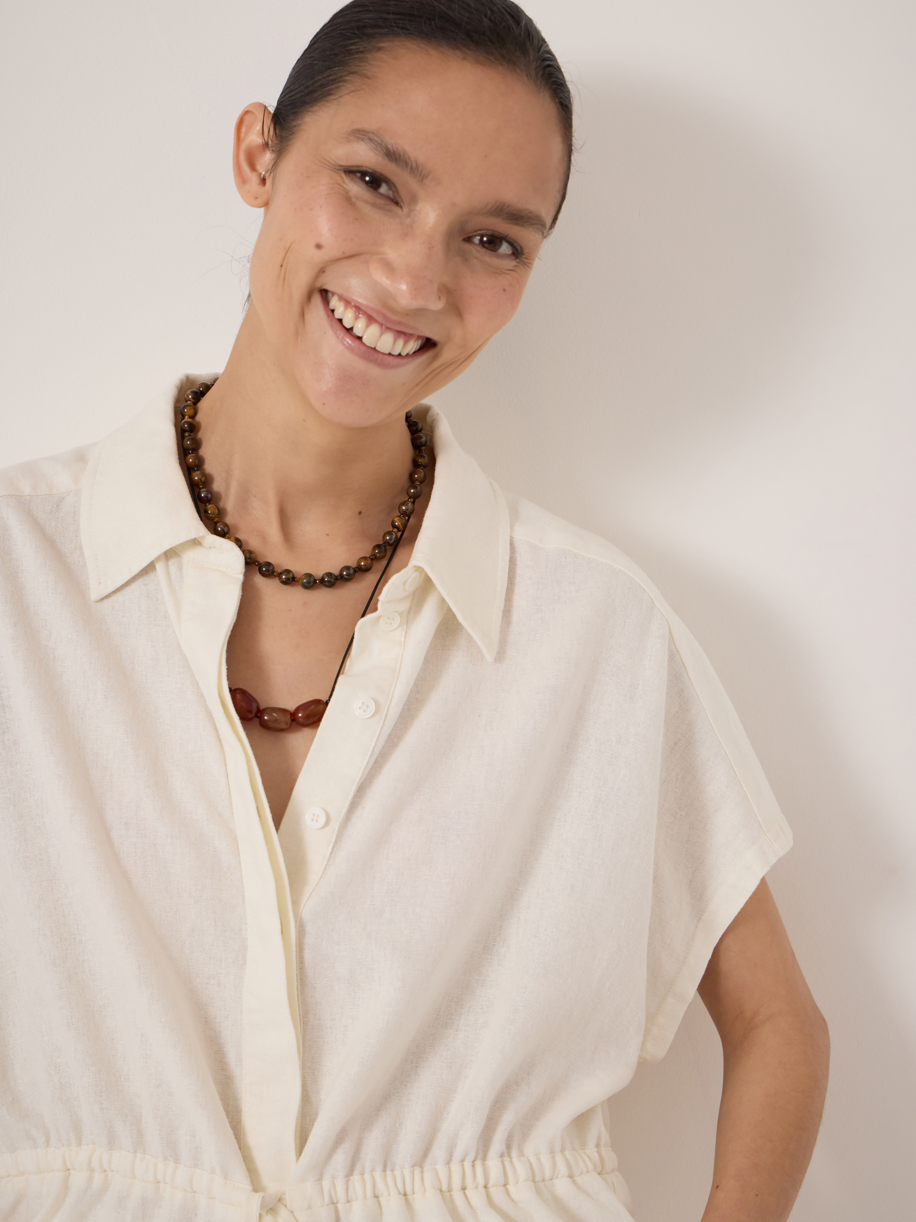 Mirai Linen Blend Short Sleeve Shirt