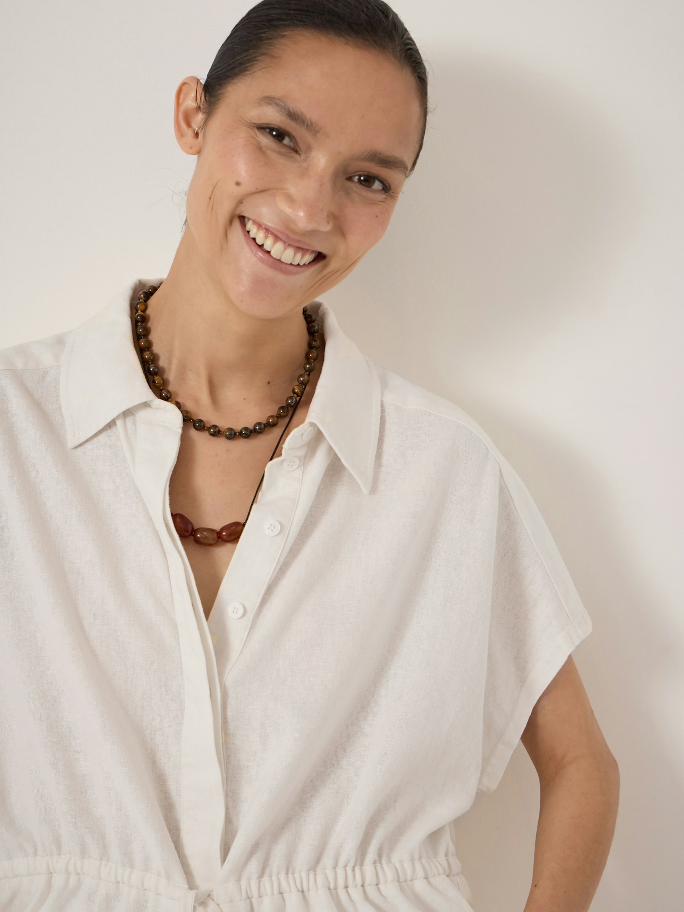 014771-0001-04 Mirai Linen Blend Short Sleeve Shirt