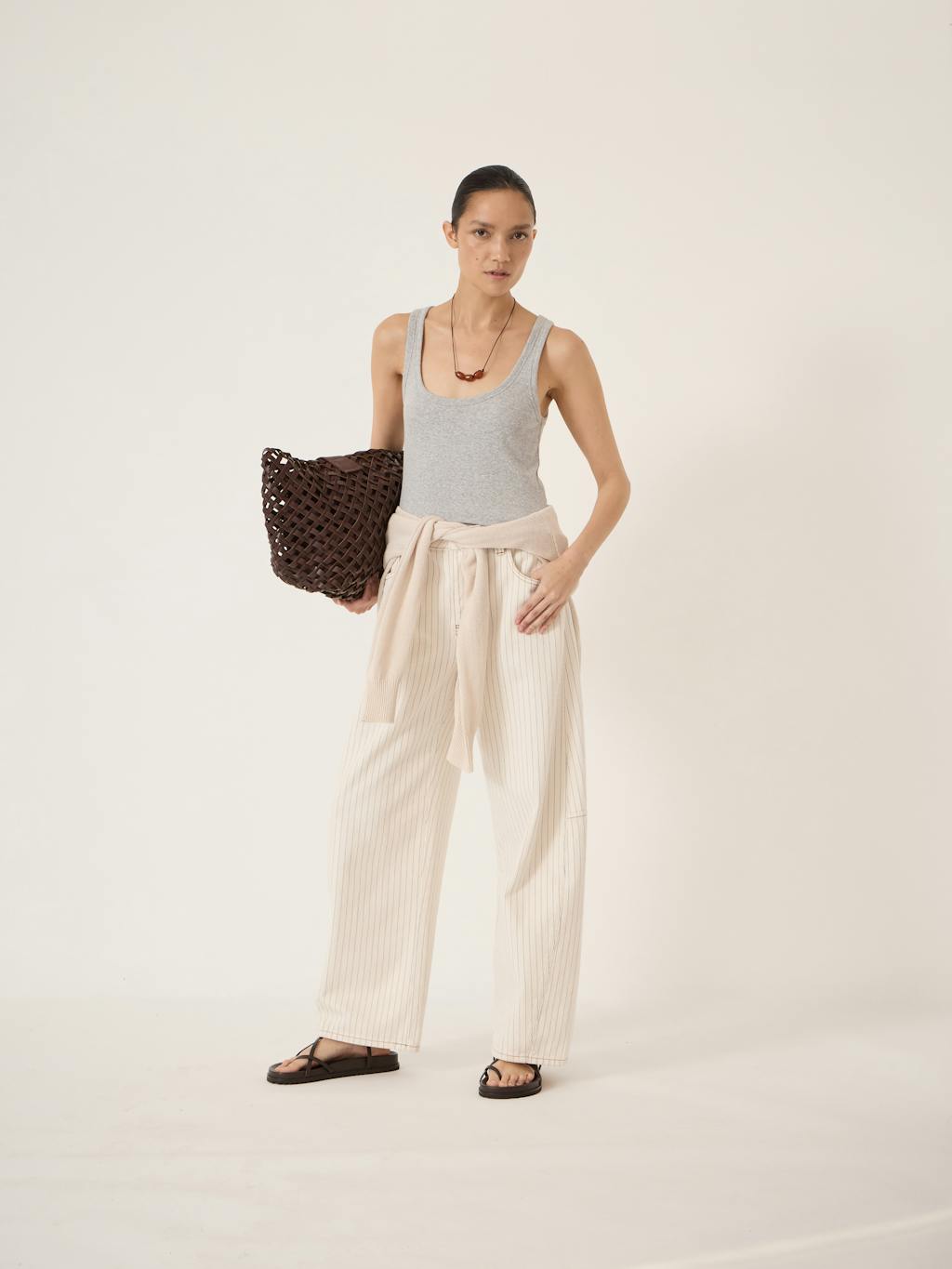 014835-0001-01 Bree Stripe Horseshoe Barrel Leg Jeans