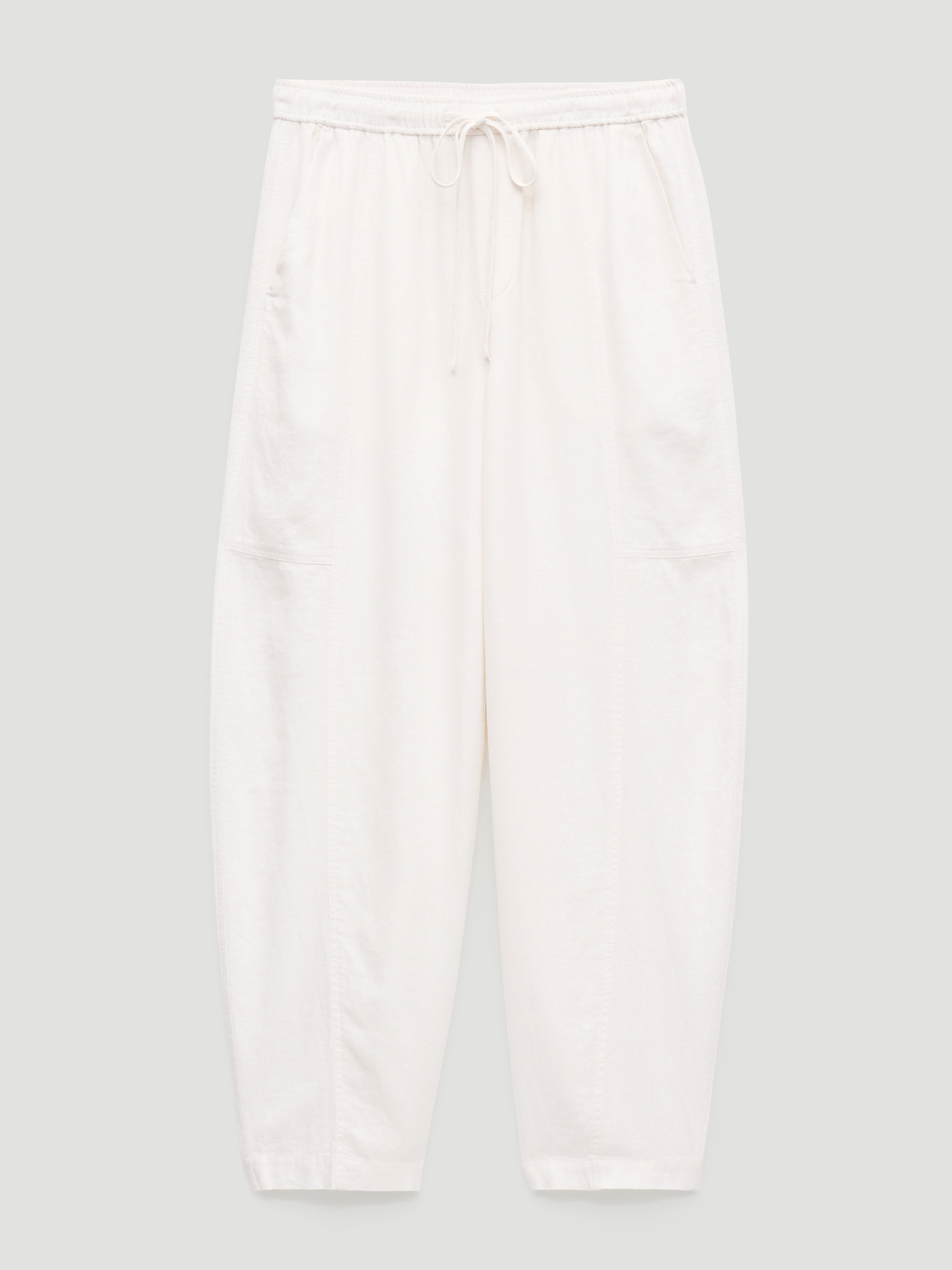 Tovi Linen Blend Barrel Leg Trousers