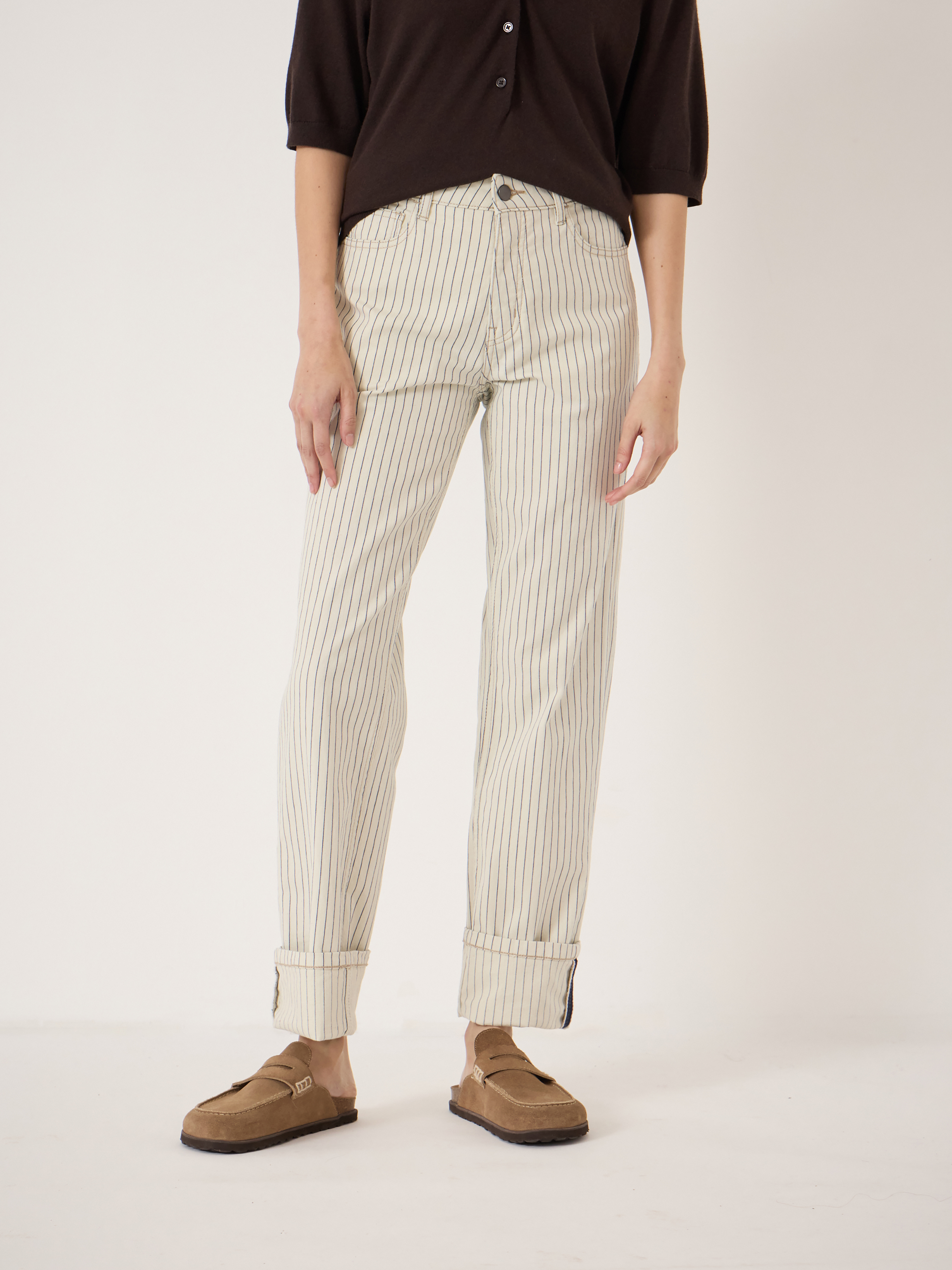 Agnes 2.0 Stripe Turn Up Jeans