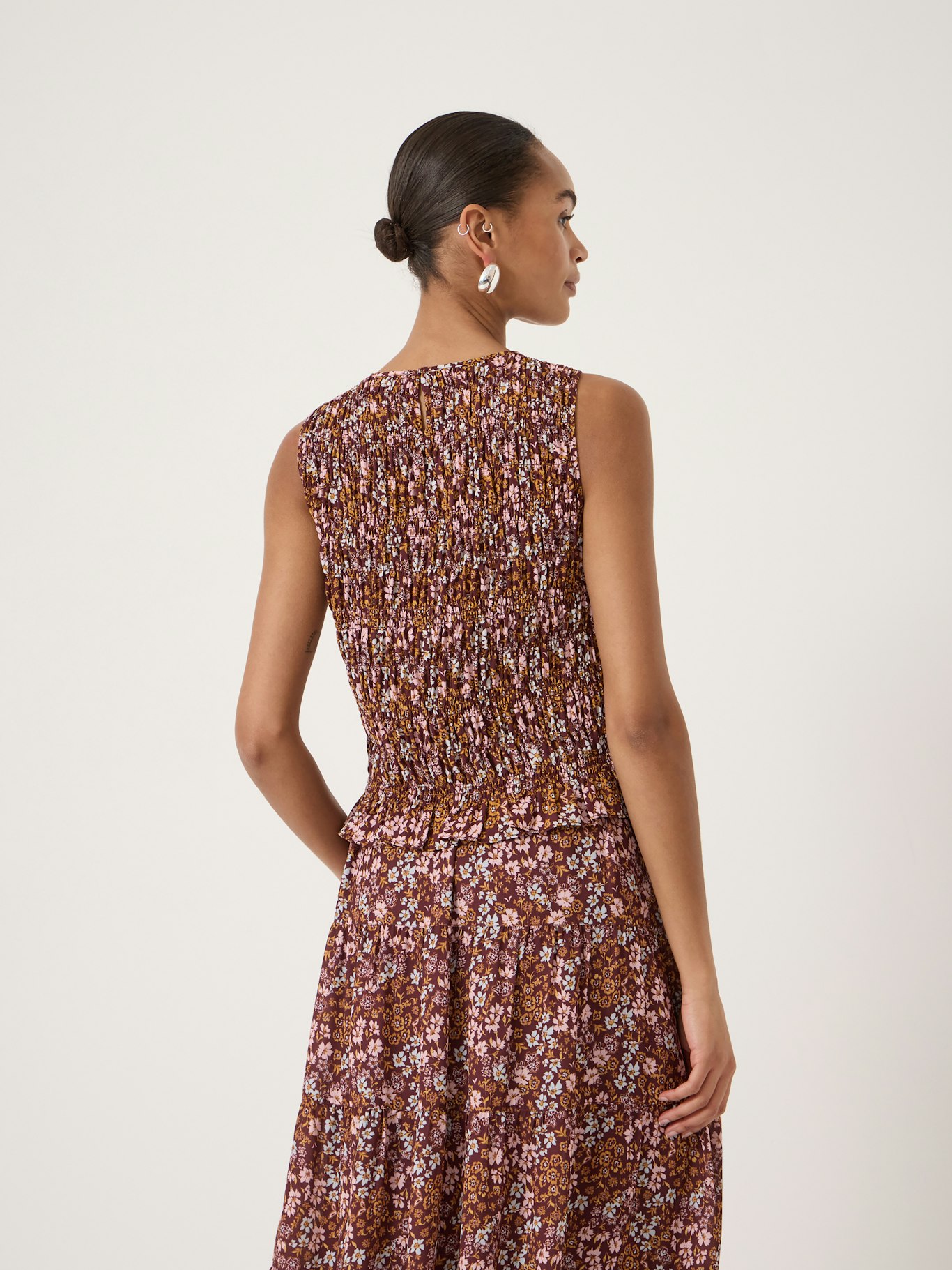 015299-4894-03 Shirred Chiffon Top