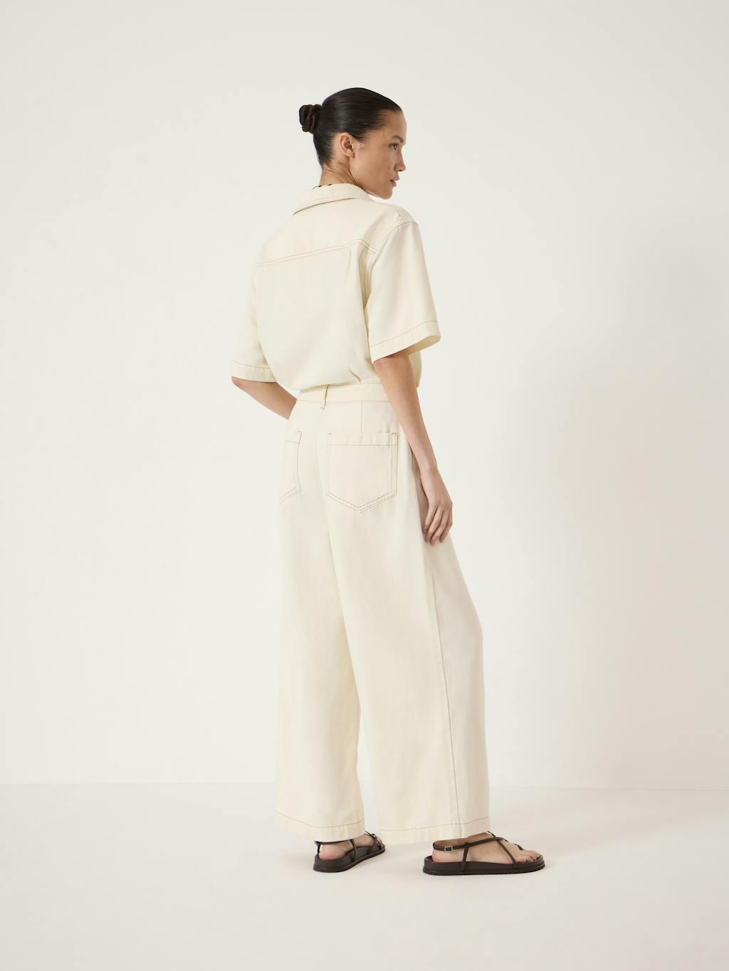 013264-2899-04 Axelle Check Wide Leg Cotton Blend Trouser