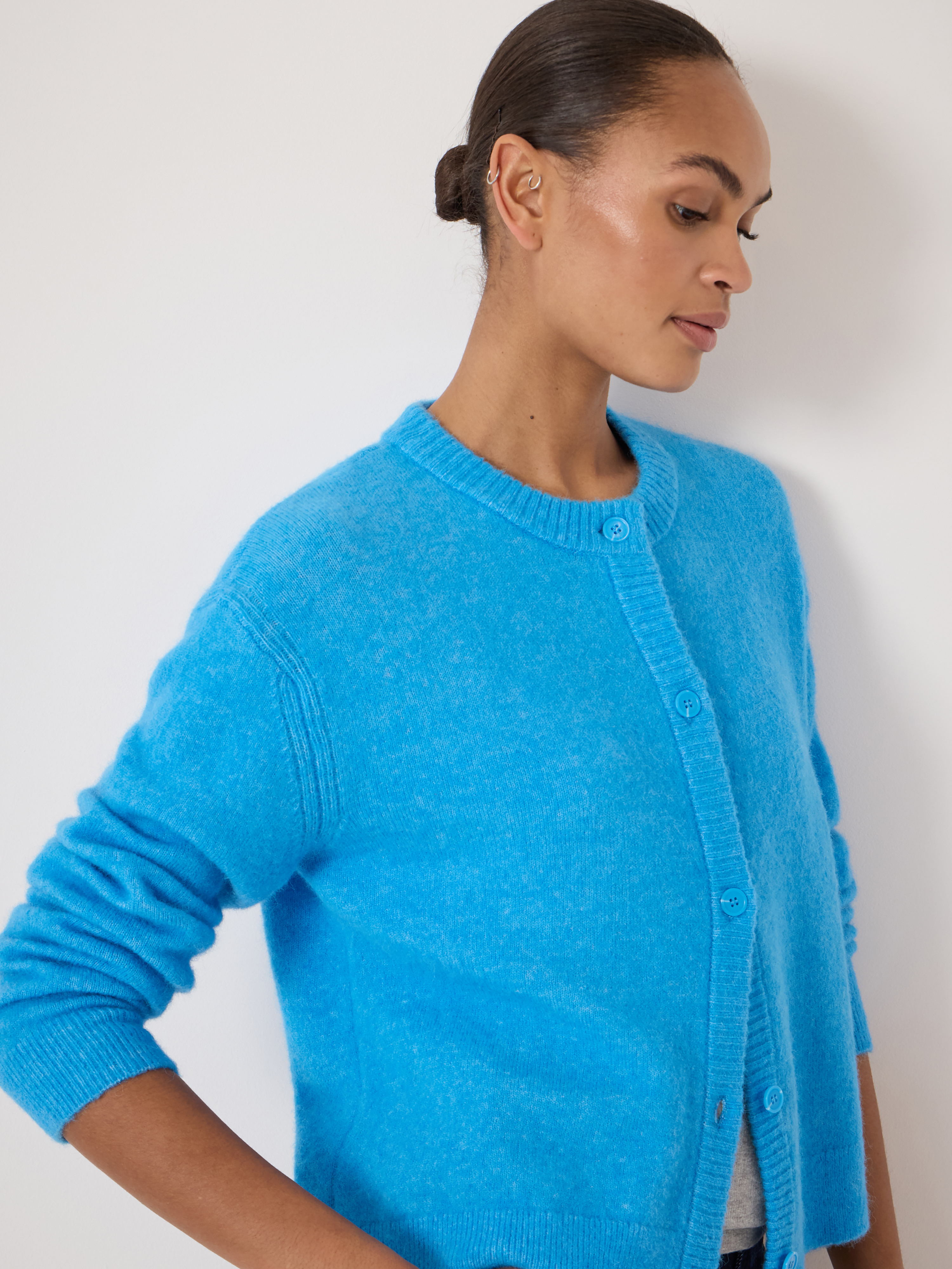 Juni Crew Neck Wool Blend Cardigan