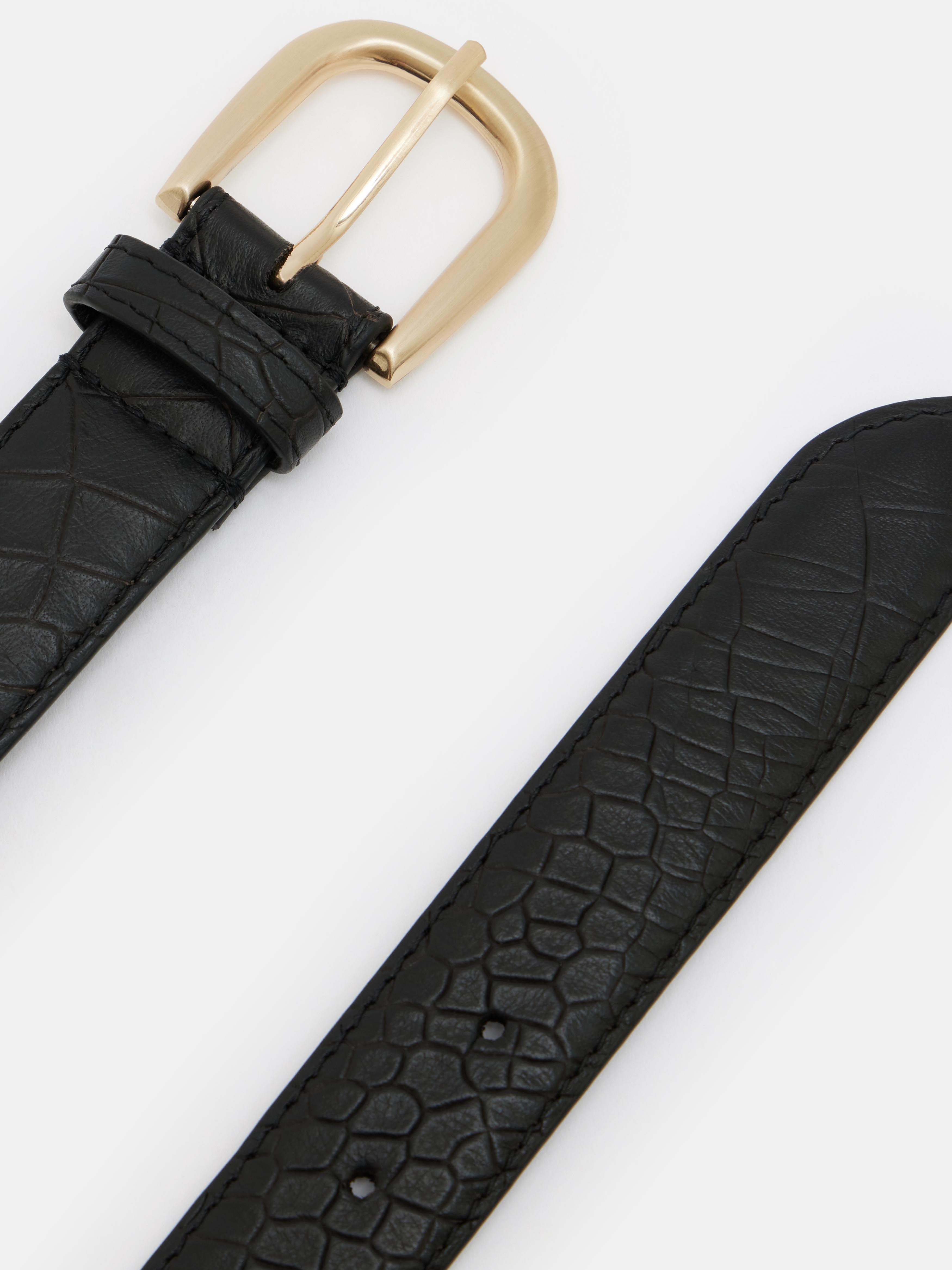 Callie Croc Emboss Leather Belt