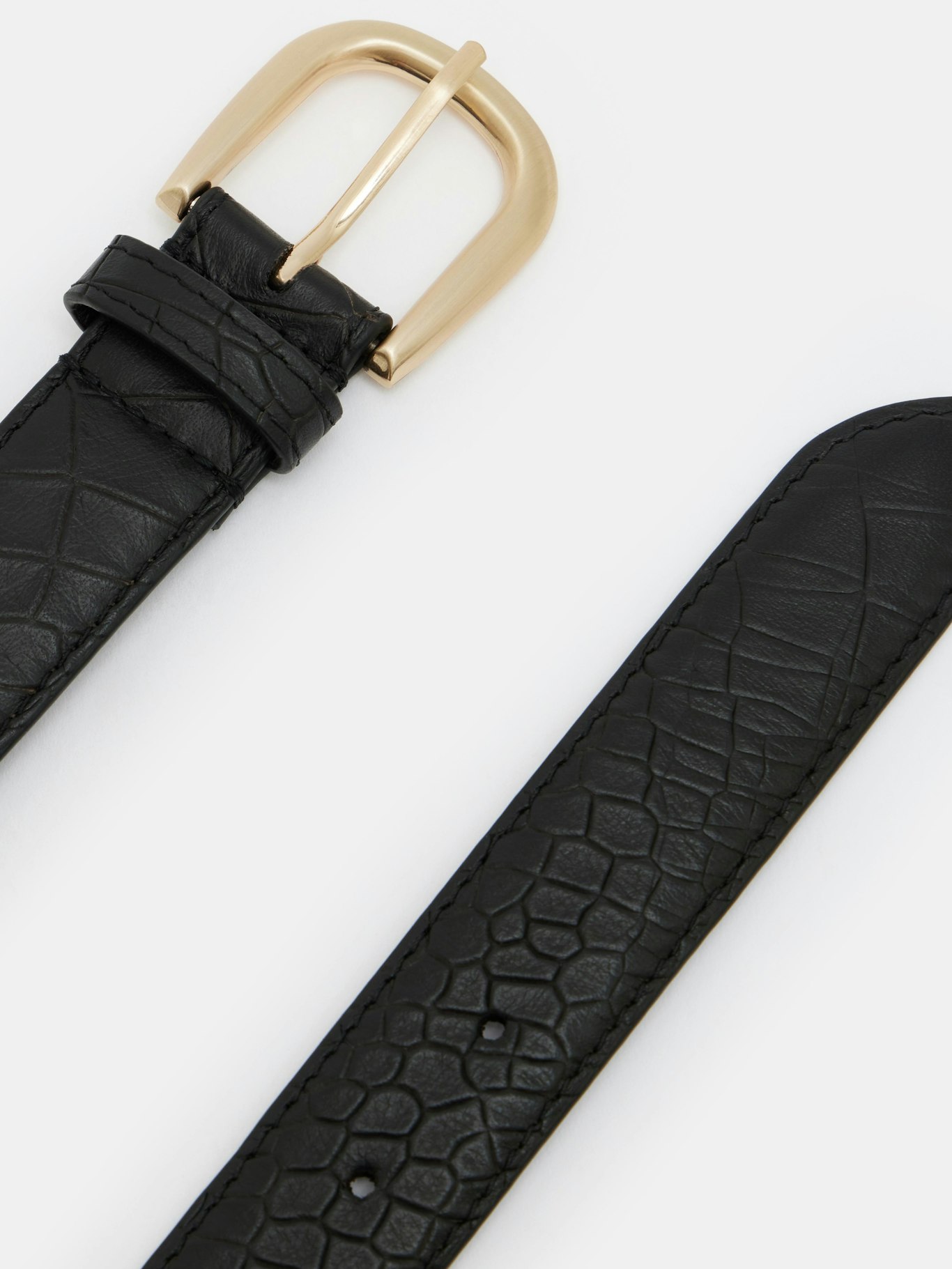 012259-0456-03 Callie Croc Emboss Leather Belt