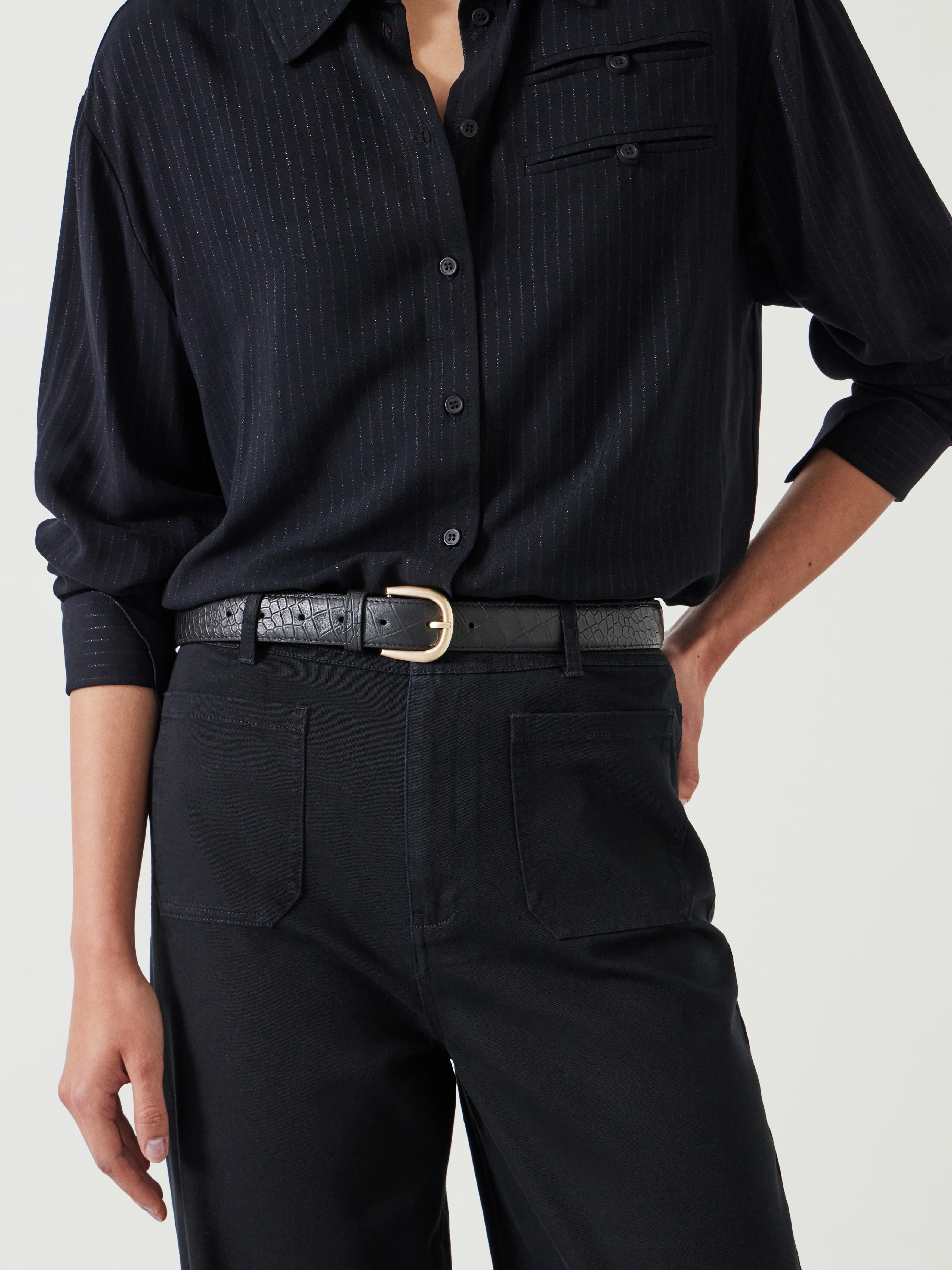 Callie Croc Emboss Leather Belt