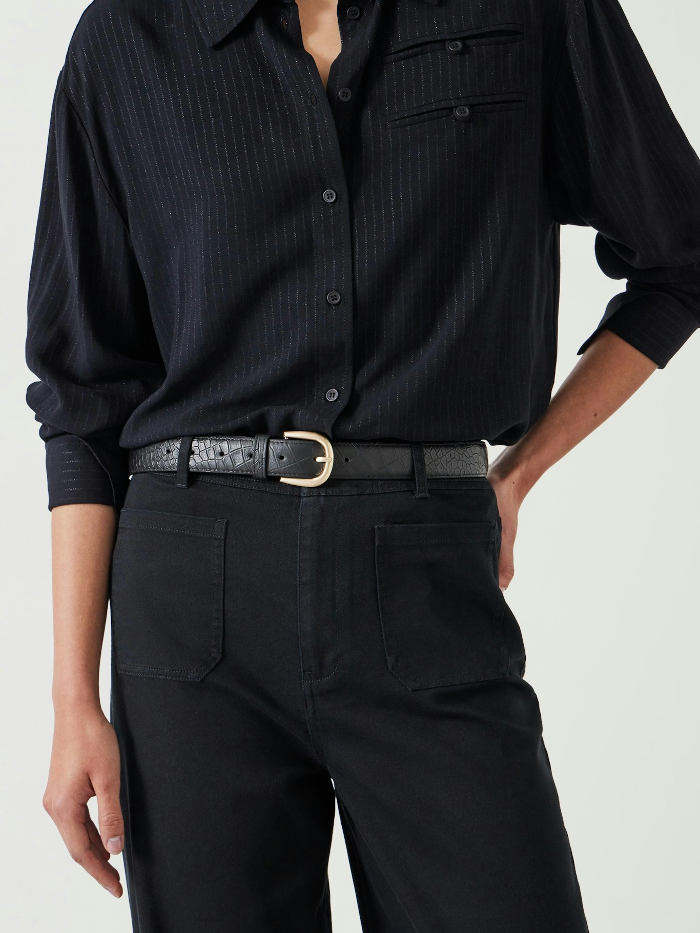 012259-0456-04 Callie Croc Emboss Leather Belt