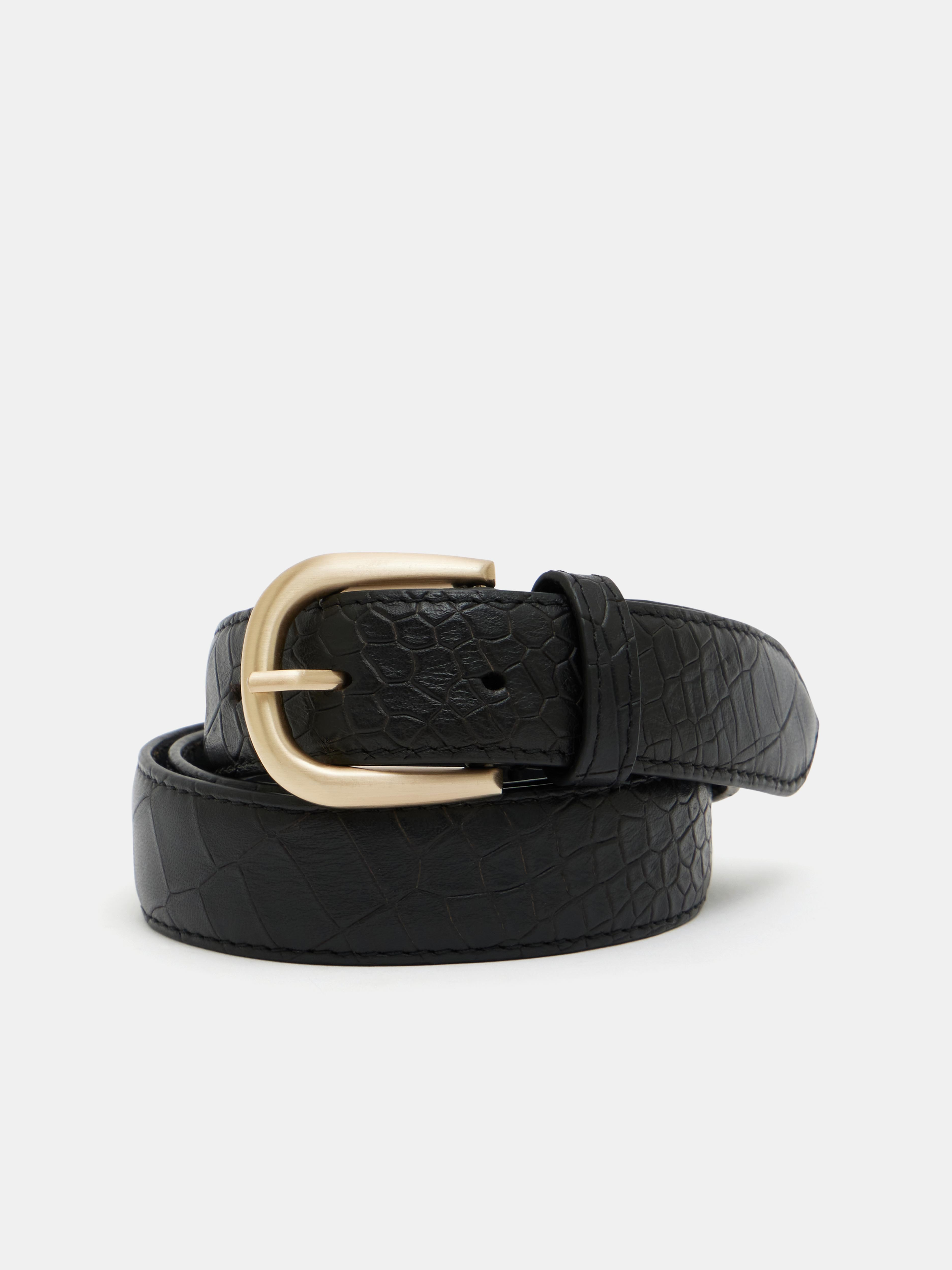 Callie Croc Emboss Leather Belt