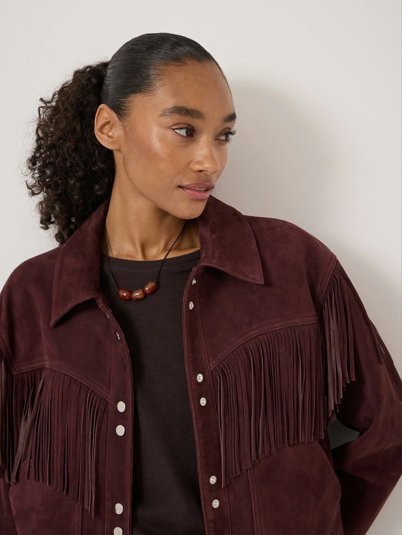 015006-3278-04 Oona Fringe Pure Suede Jacket