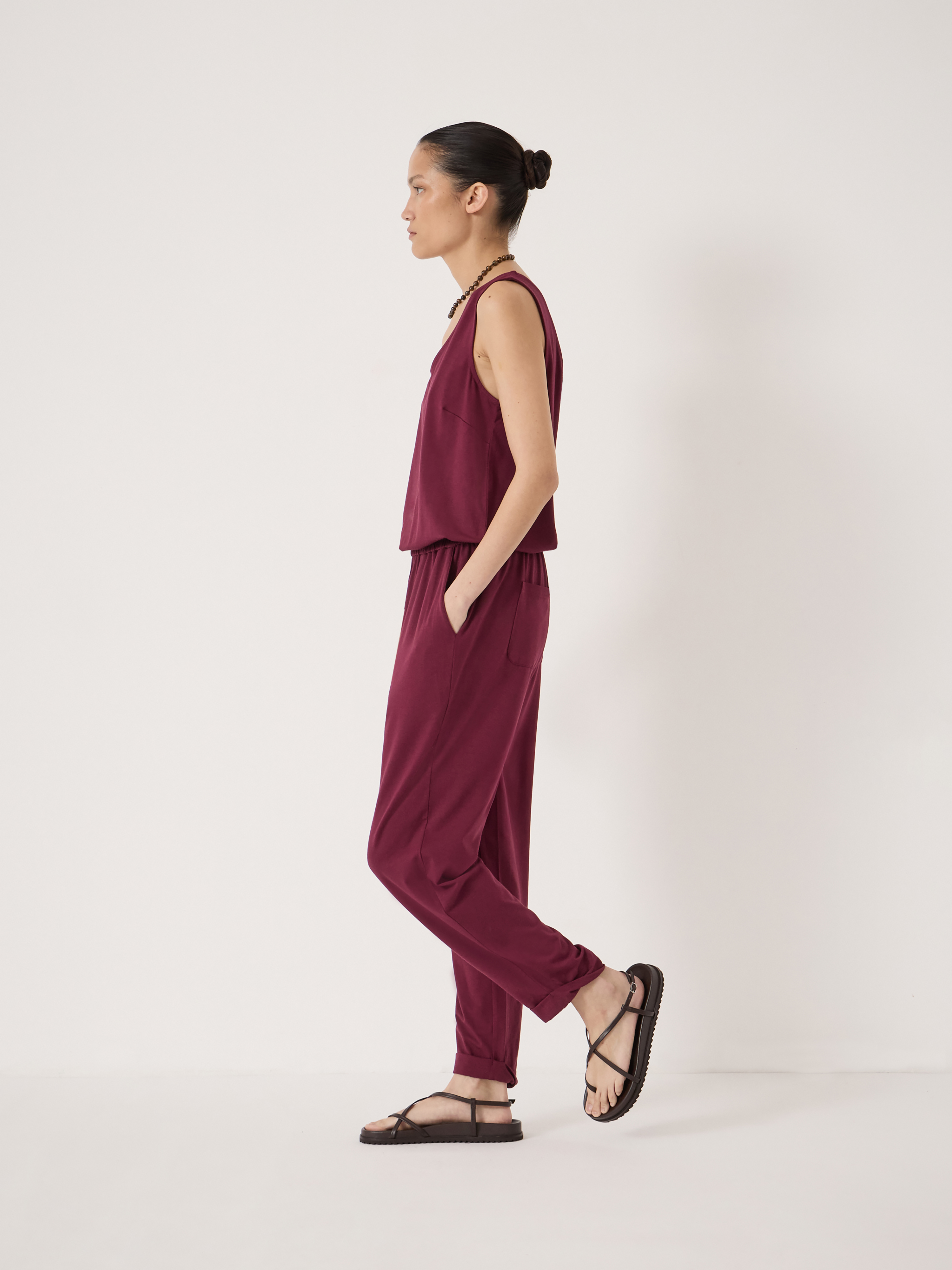 Cropped Jersey Jumpsuit