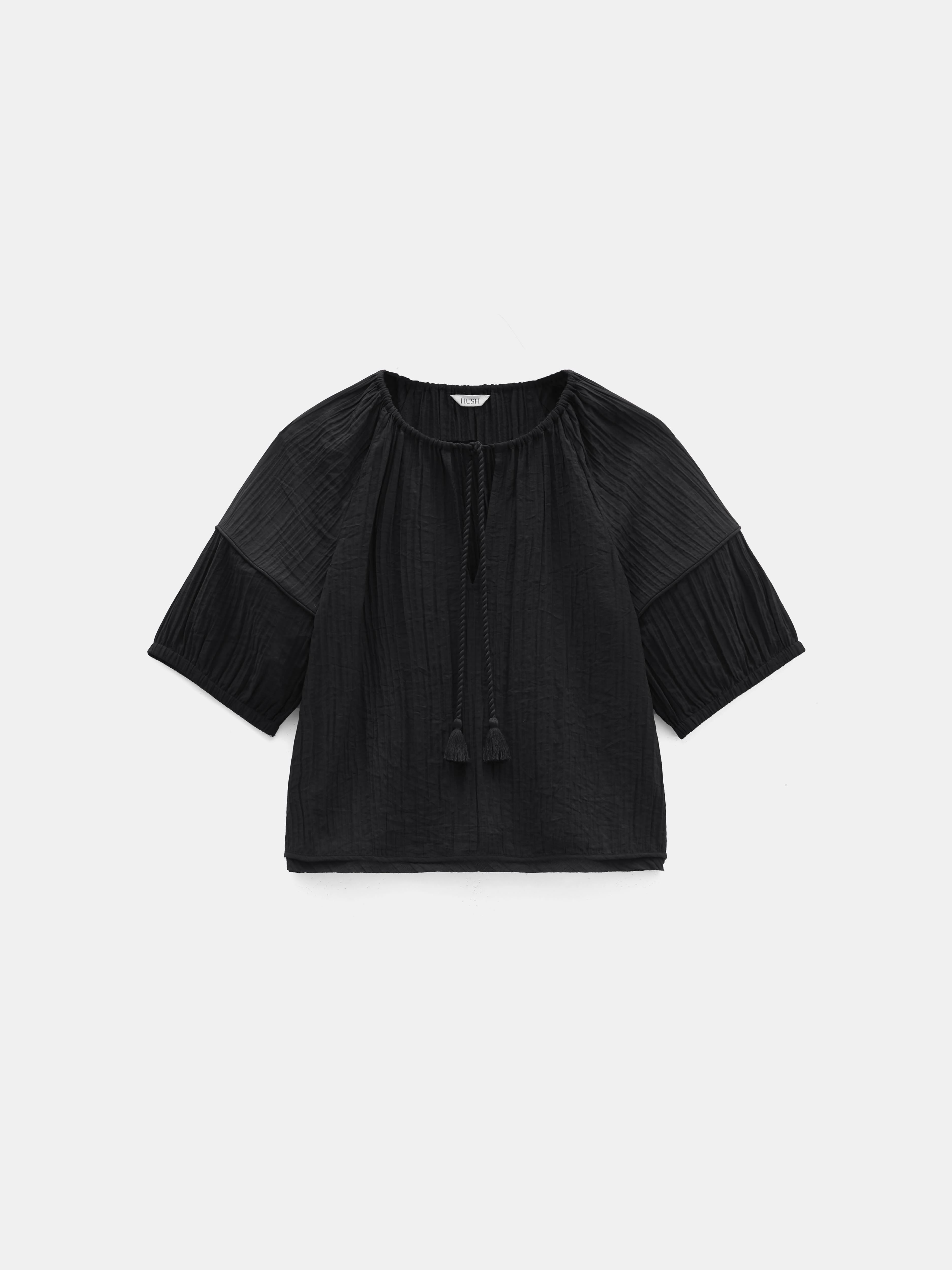 Mae Crinkle Balloon Sleeve Blouse