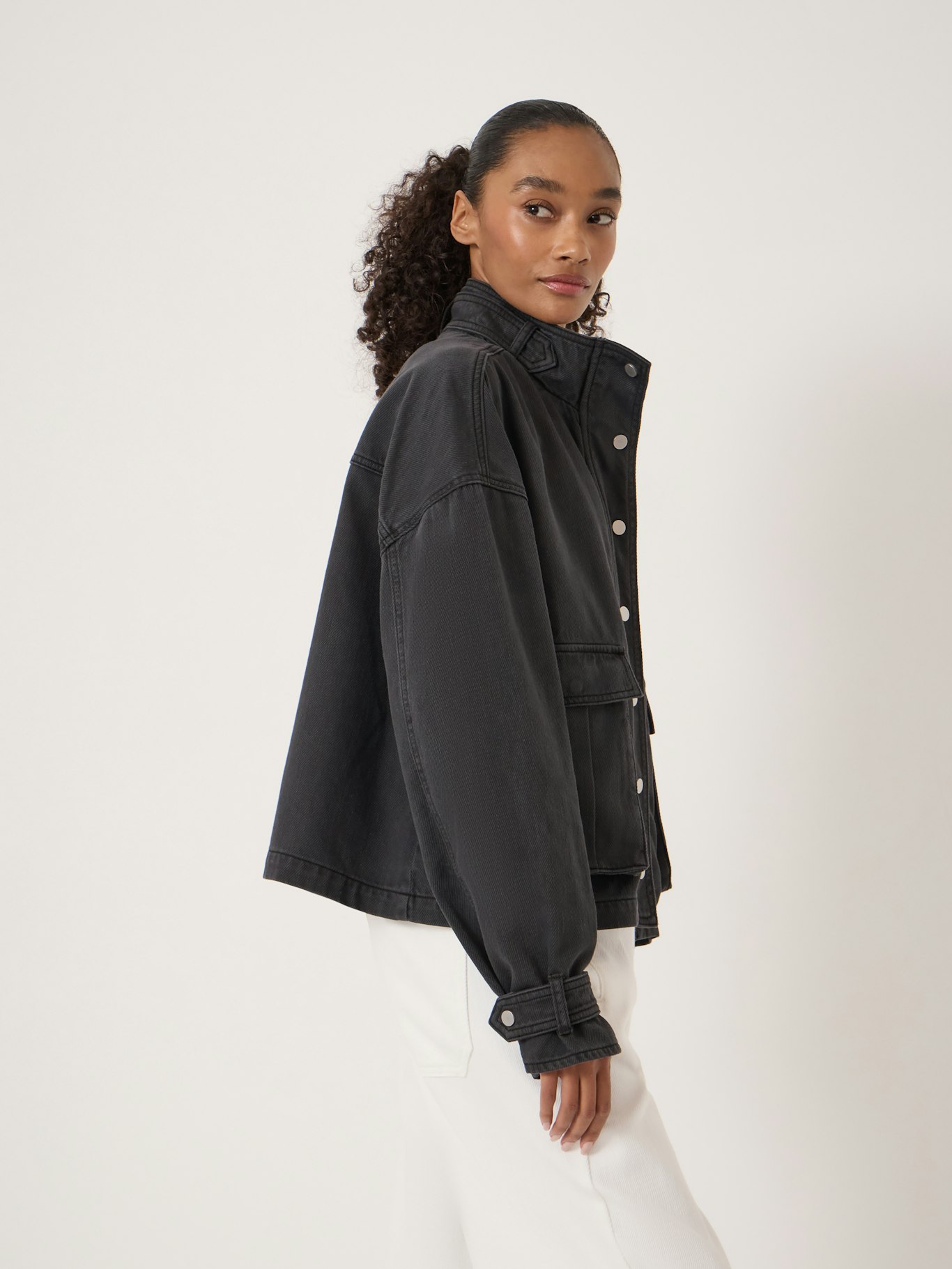 014459-0462-04 Melinda Supersoft Relaxed Funnel Neck Utility Jacket