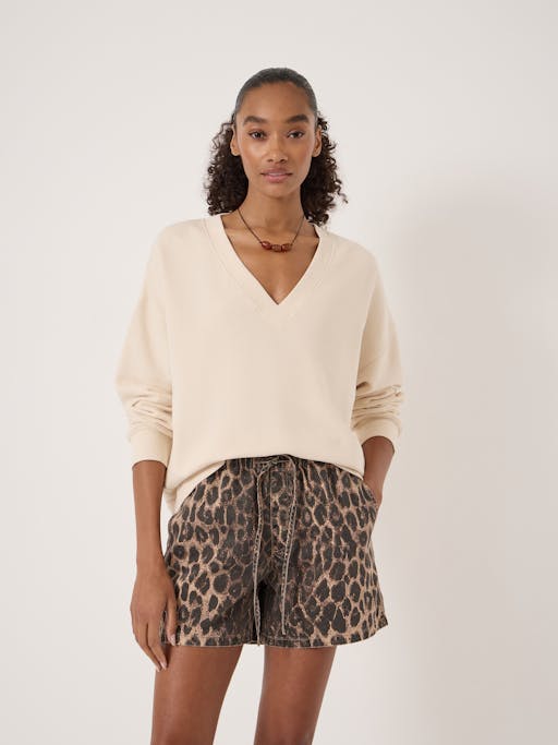 Cleo V-Neck Cotton Sweatshirt