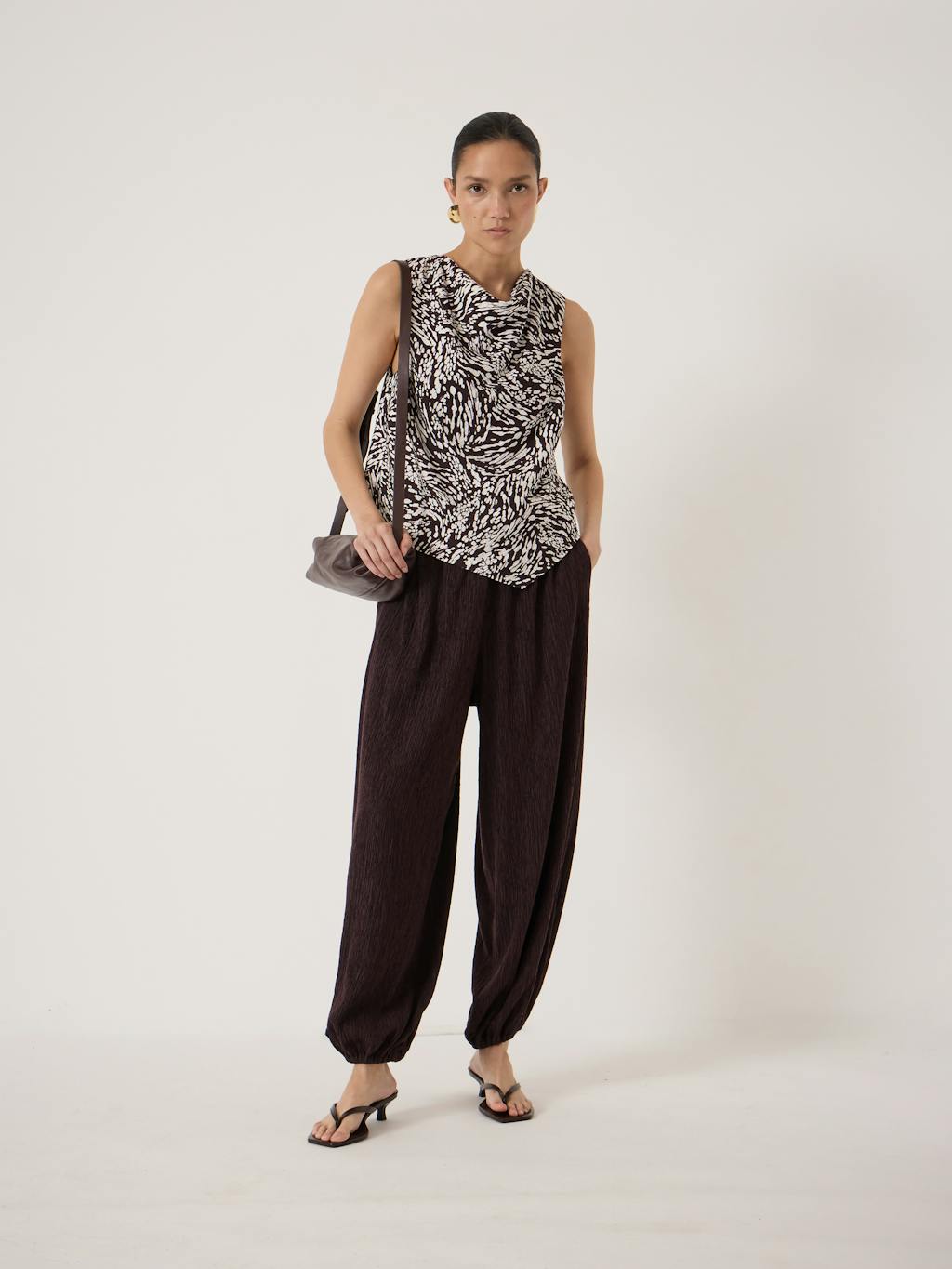 014605-4909-02 Estie Cowl Neck Shell Top