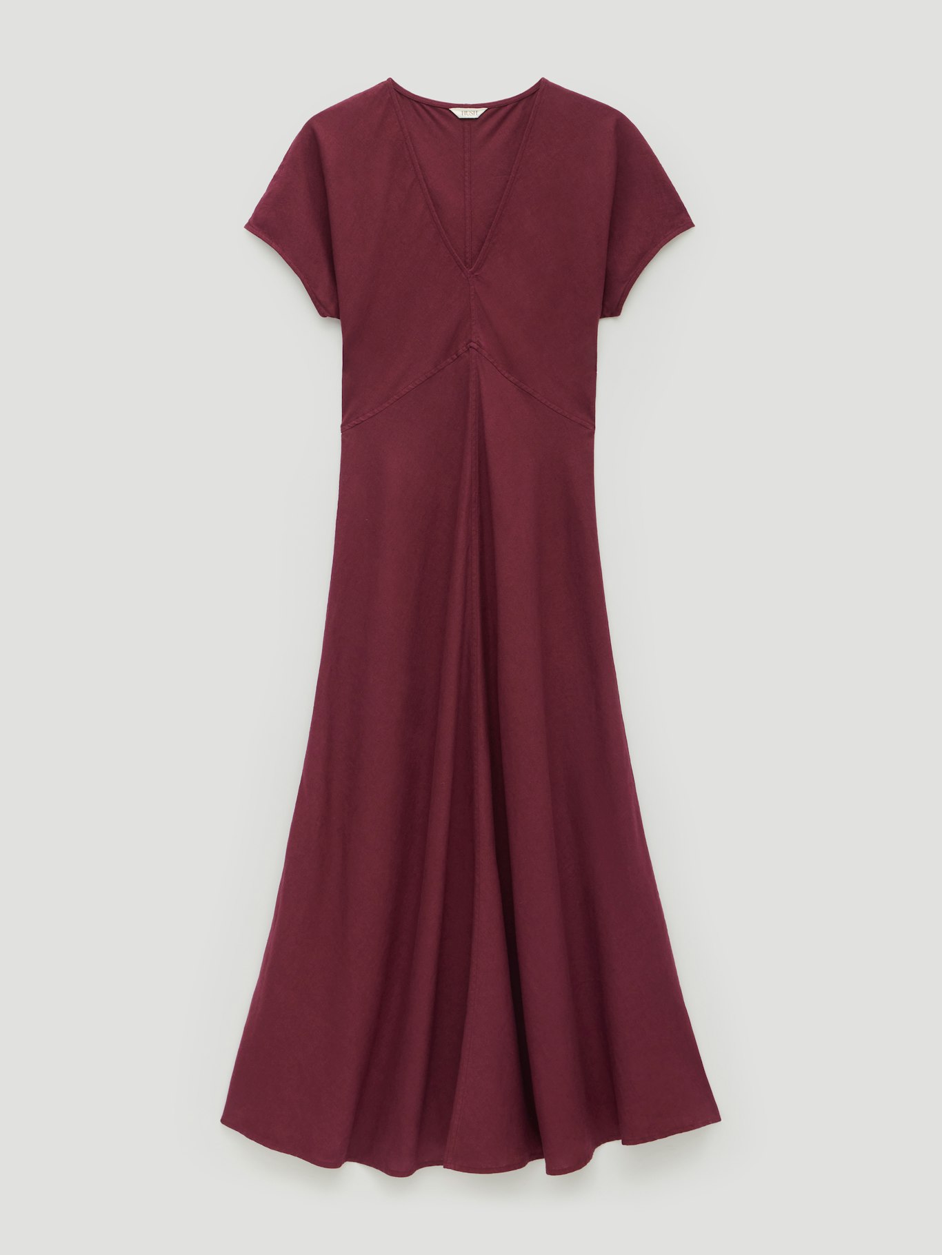 014721-3278-07 Grace Linen Blend V Neck Maxi Dress