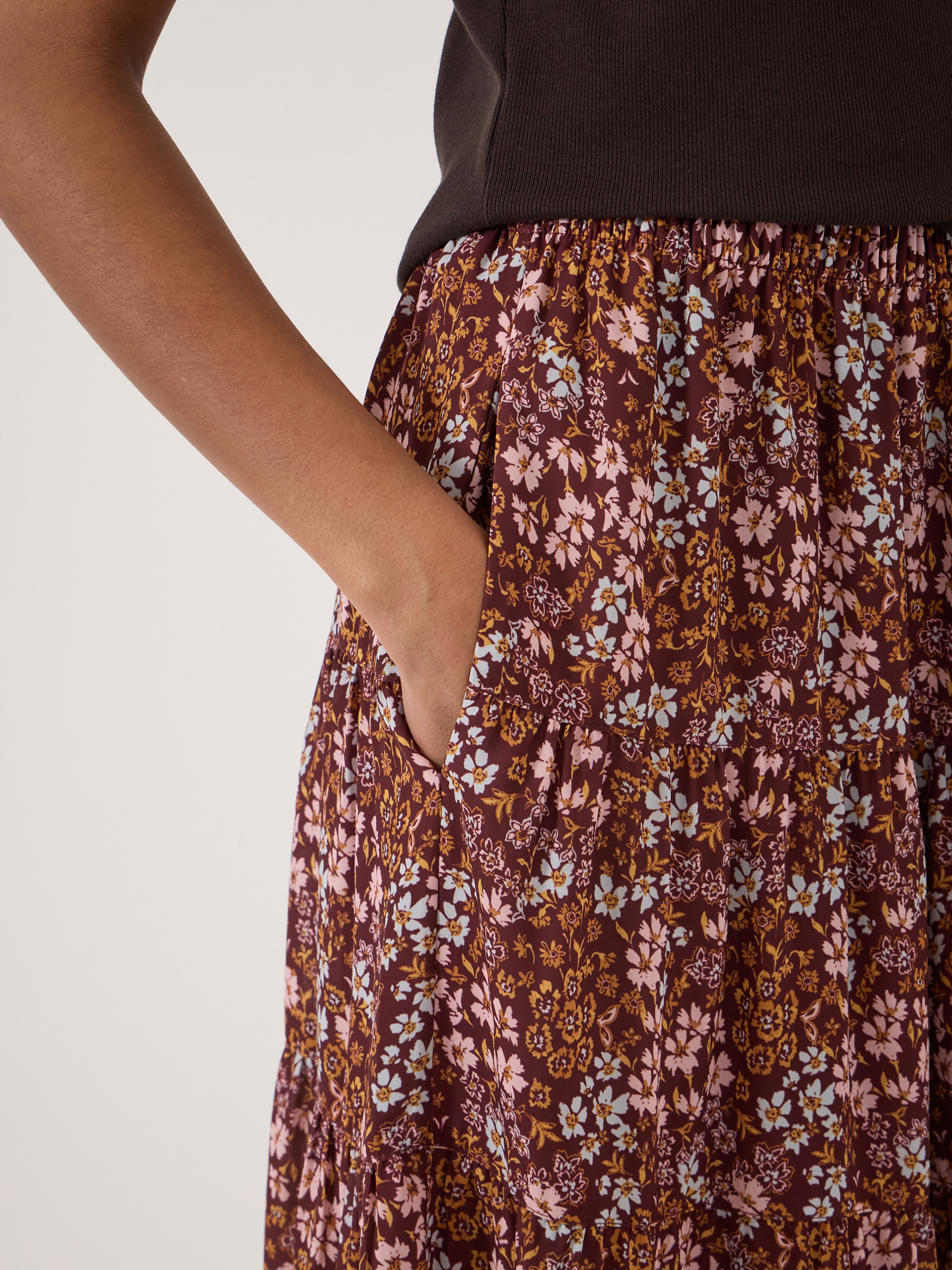 Branwen Printed Chiffon Midi Skirt