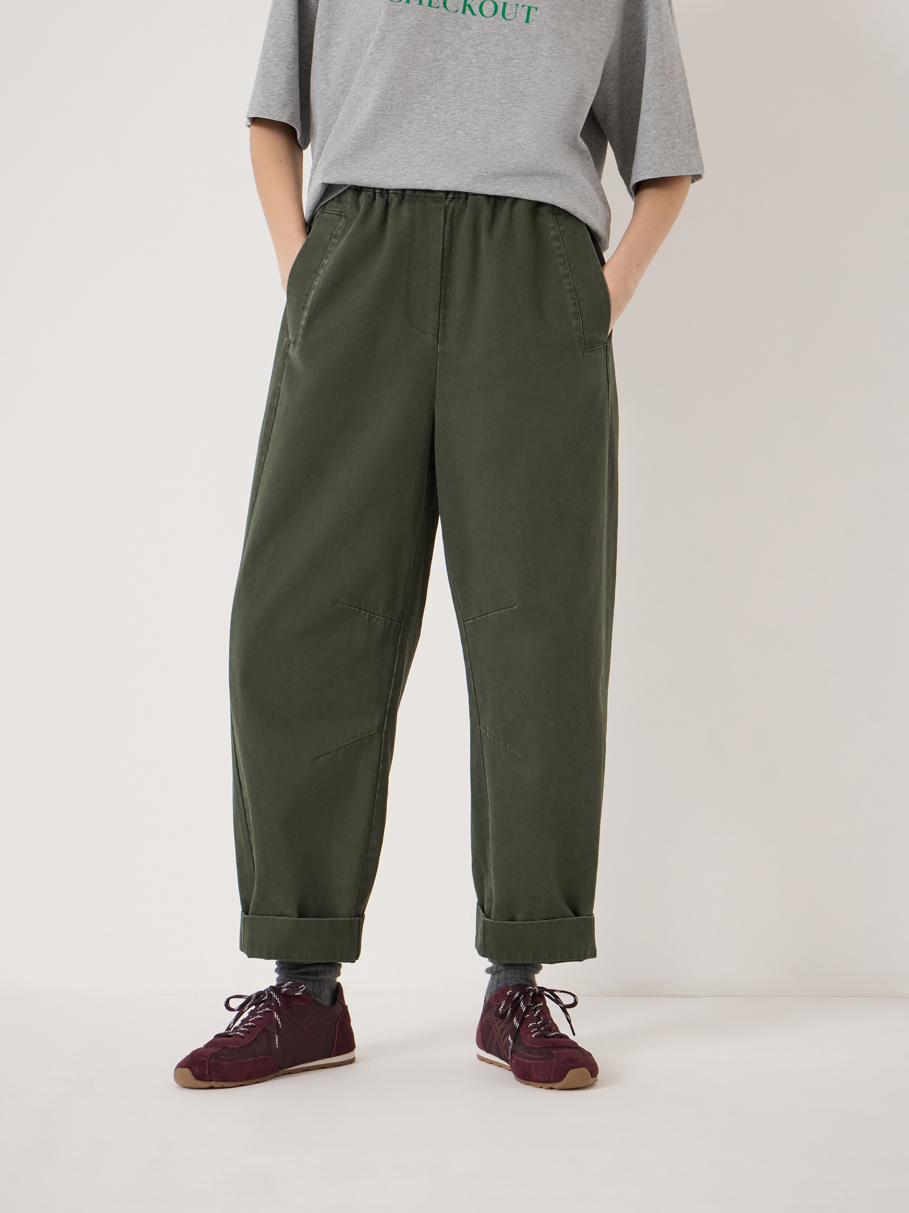 Jack Barrel Leg Pull On Trousers