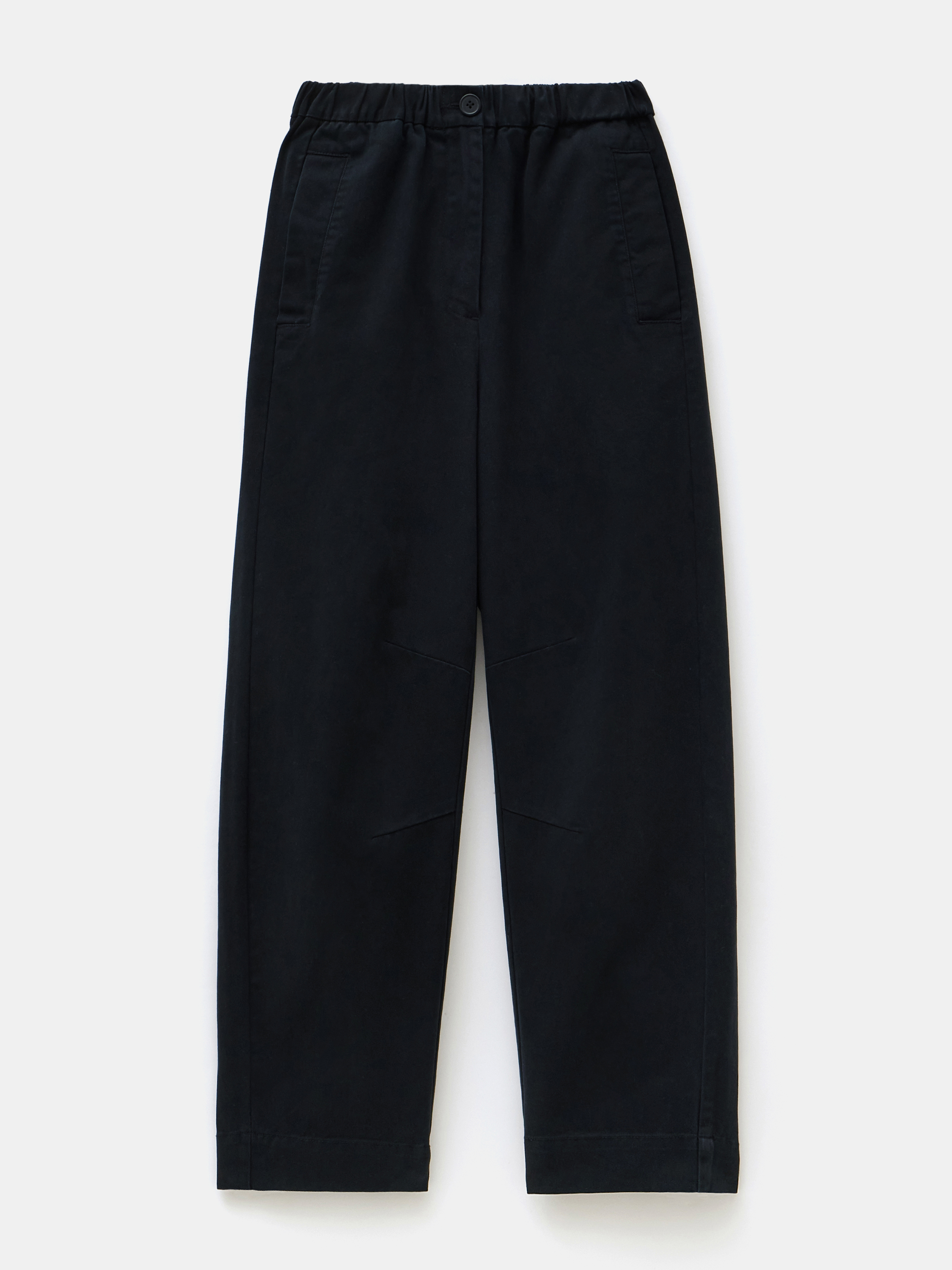 Jack Barrel Leg Pull On Cotton Trousers
