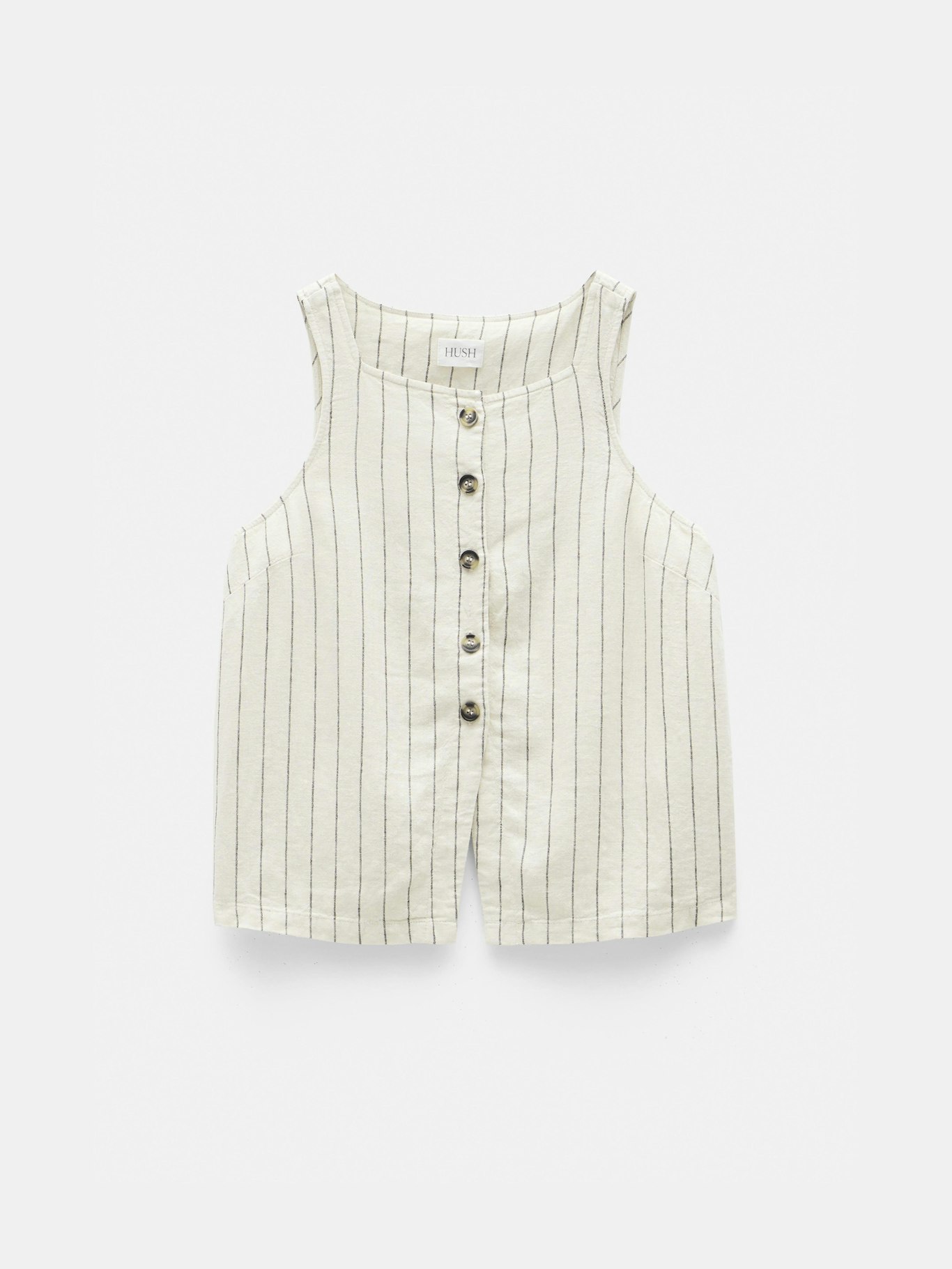 012939-0222-07 Phoebe Linen Blend Stripe Waistcoat