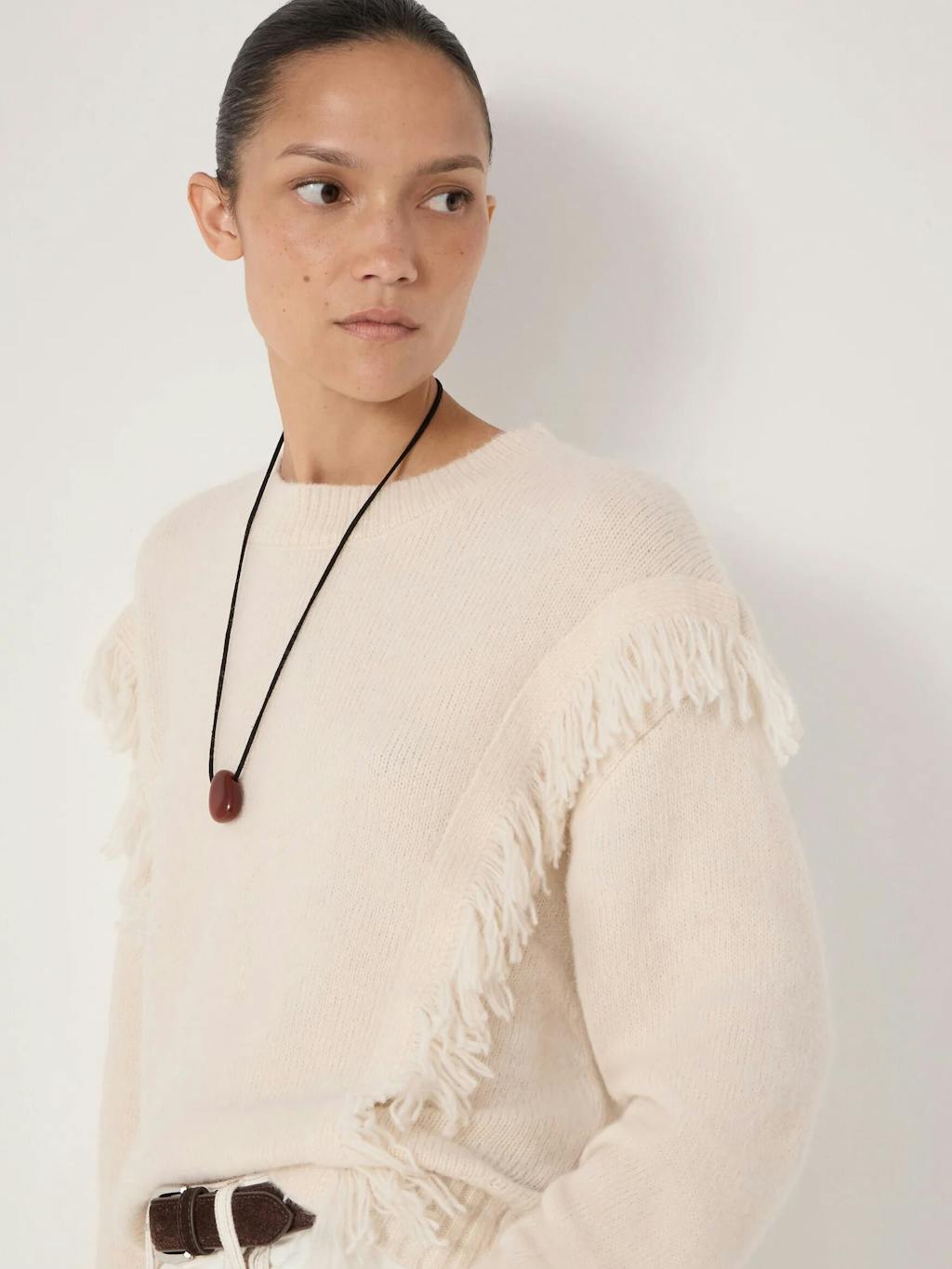 013799-4659-02 Alpaca Blend Fringe Knitted Jumper