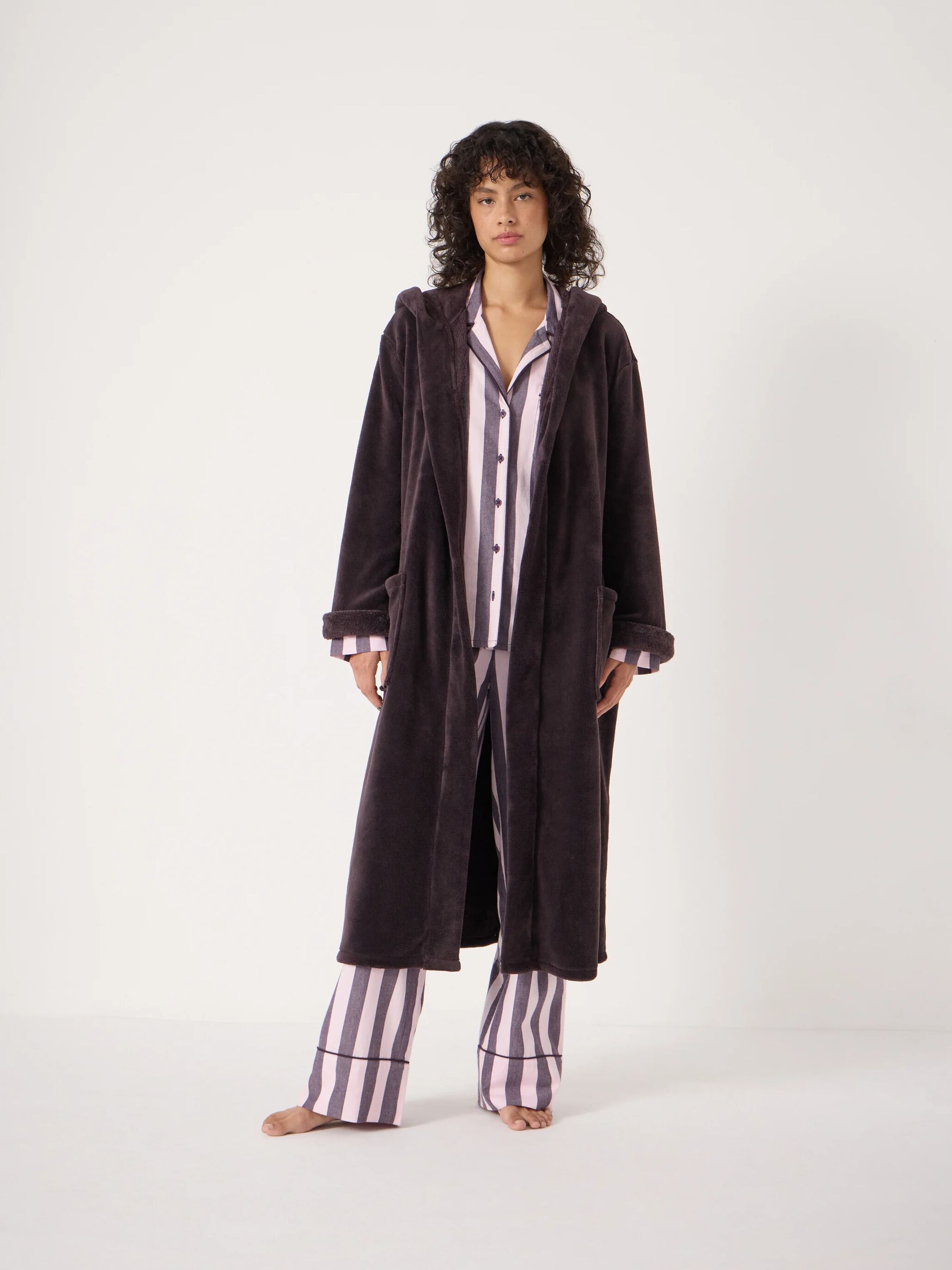 Fluffy Hooded Dressing Gown