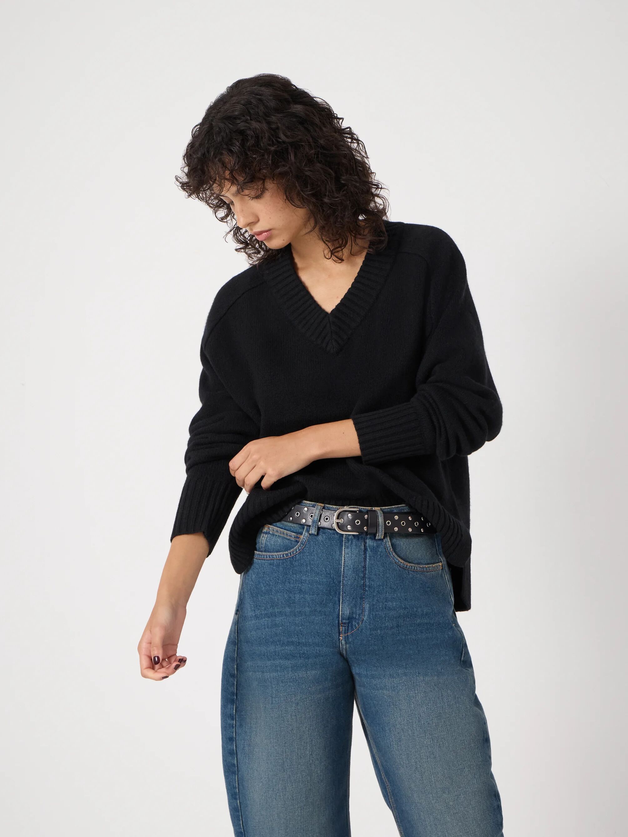 Erica Merino Wool V Neck Jumper