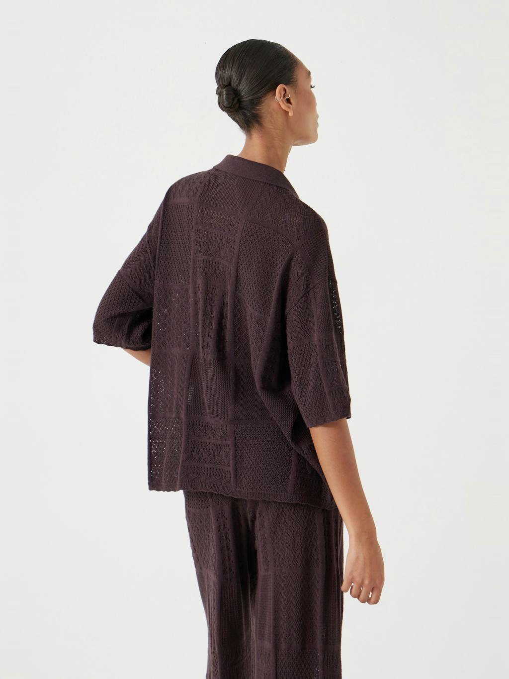 013123-0450-03 Patchwork Stitch Knitted Top