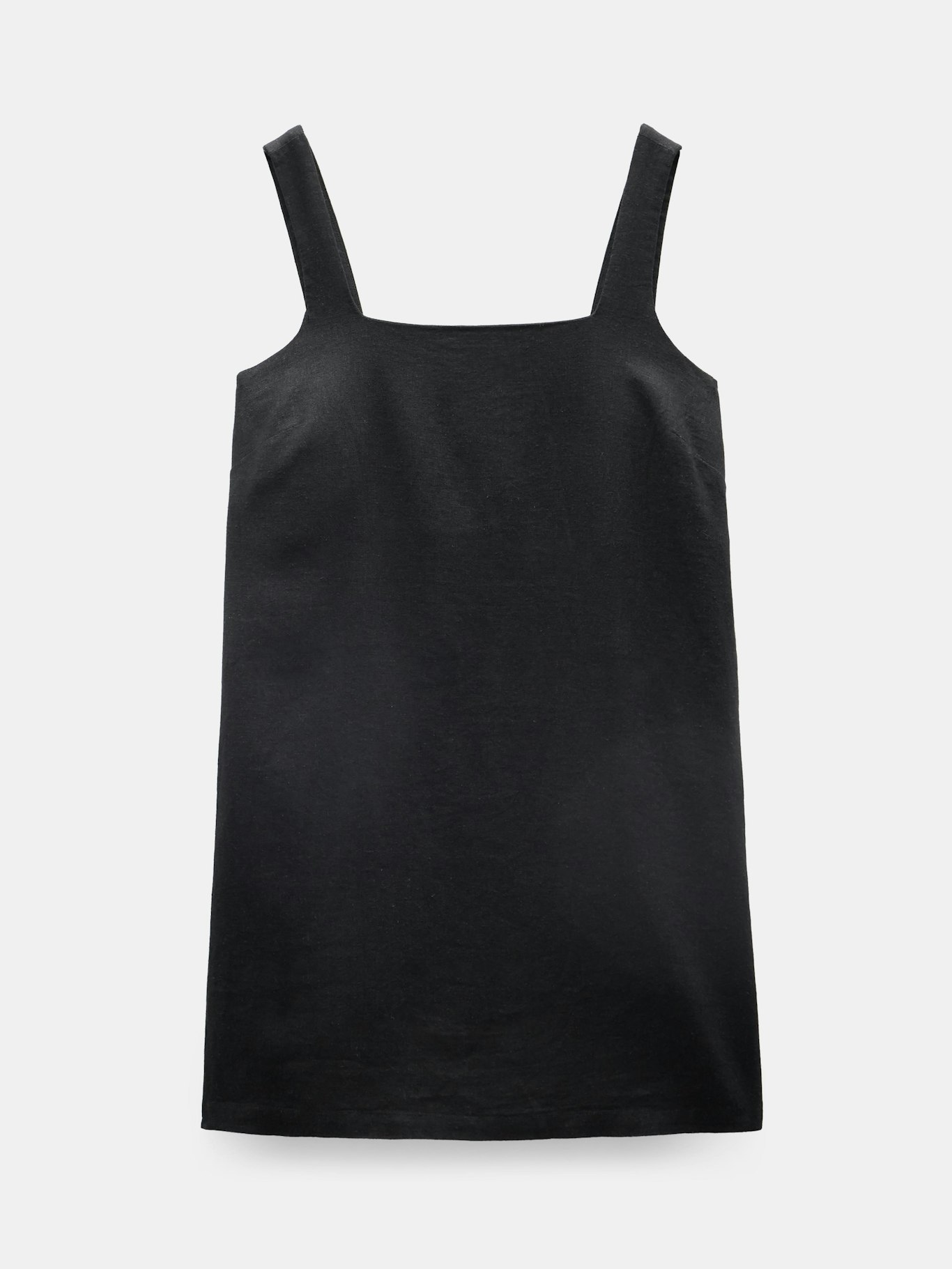 013847-0453-07 Square Neck Linen Blend Mini Dress