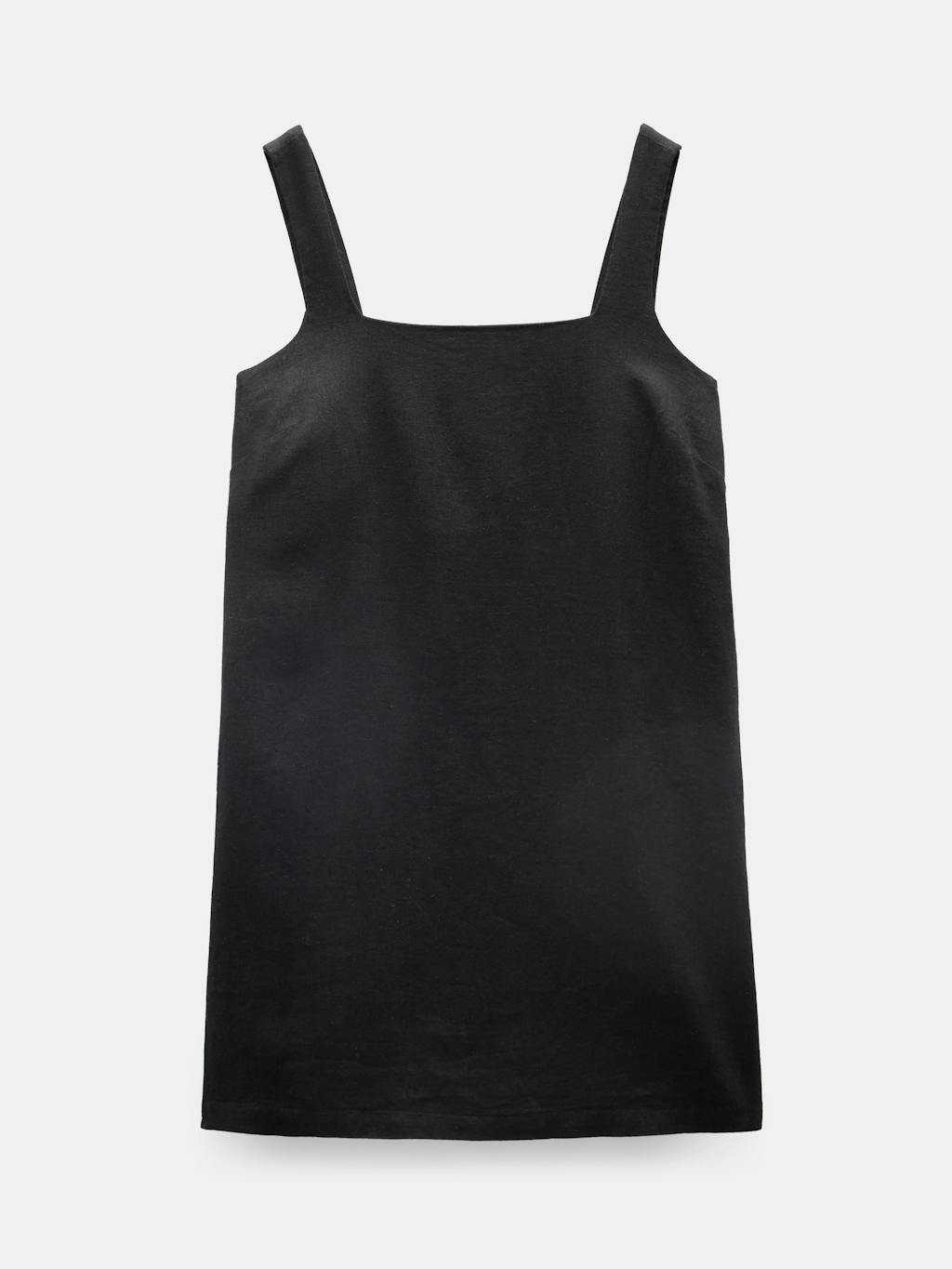 013847-0453-07 Square Neck Linen Blend Mini Dress