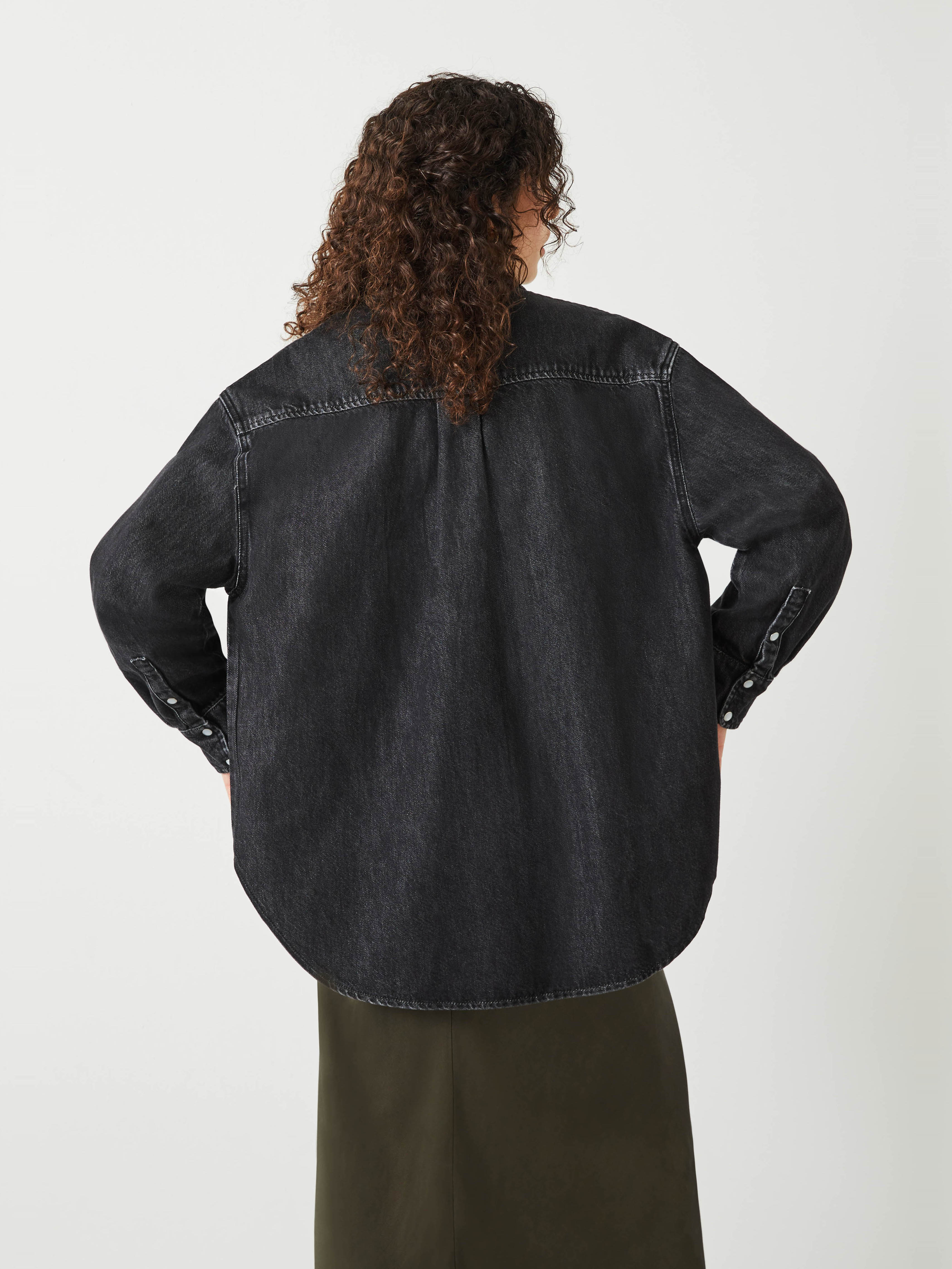 Deanna Washed Black Denim Overshirt
