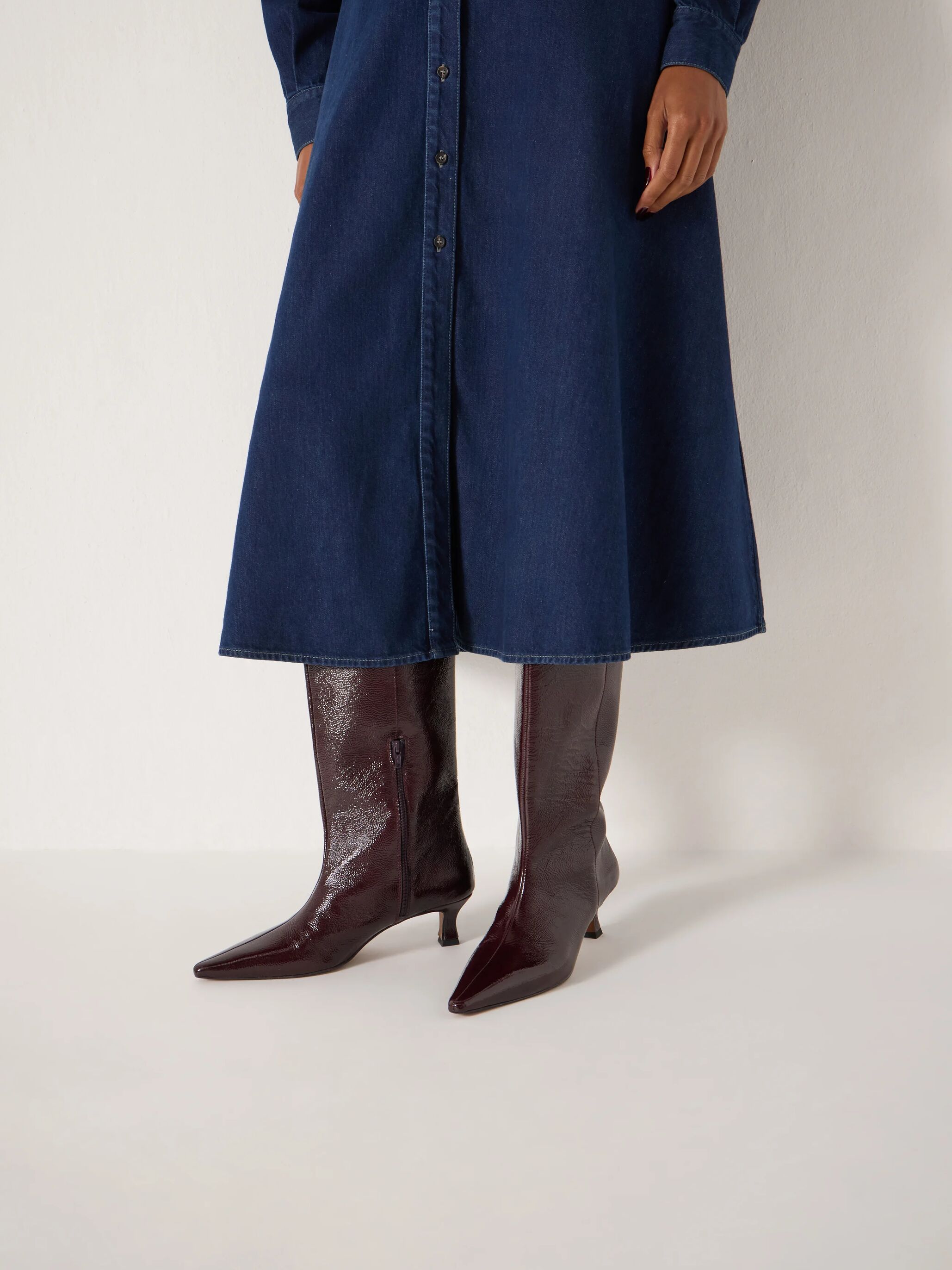 Katlynn Leather Patent Kneehigh Boots