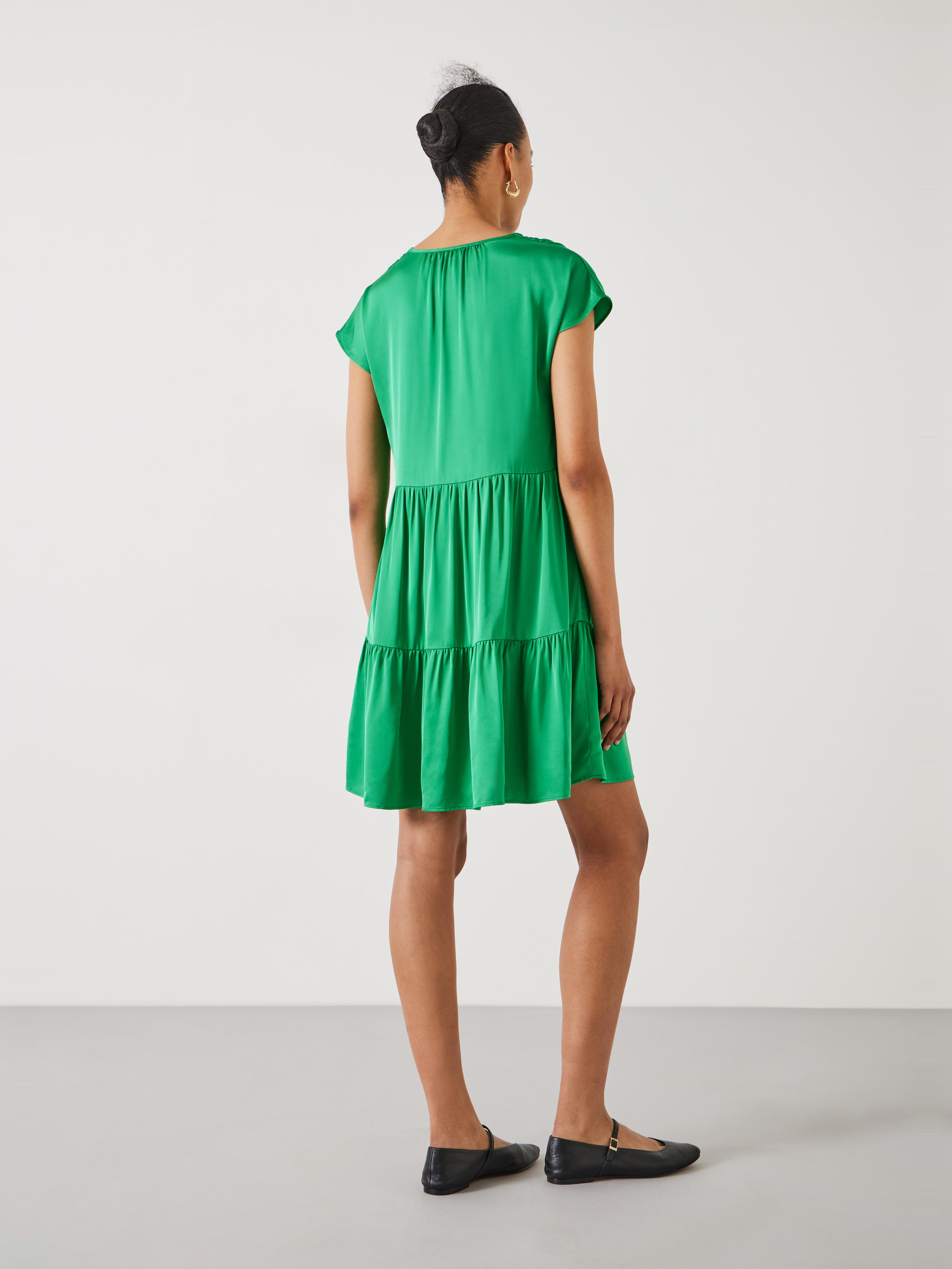 Lily Oversized Satin Gathers Mini Dress