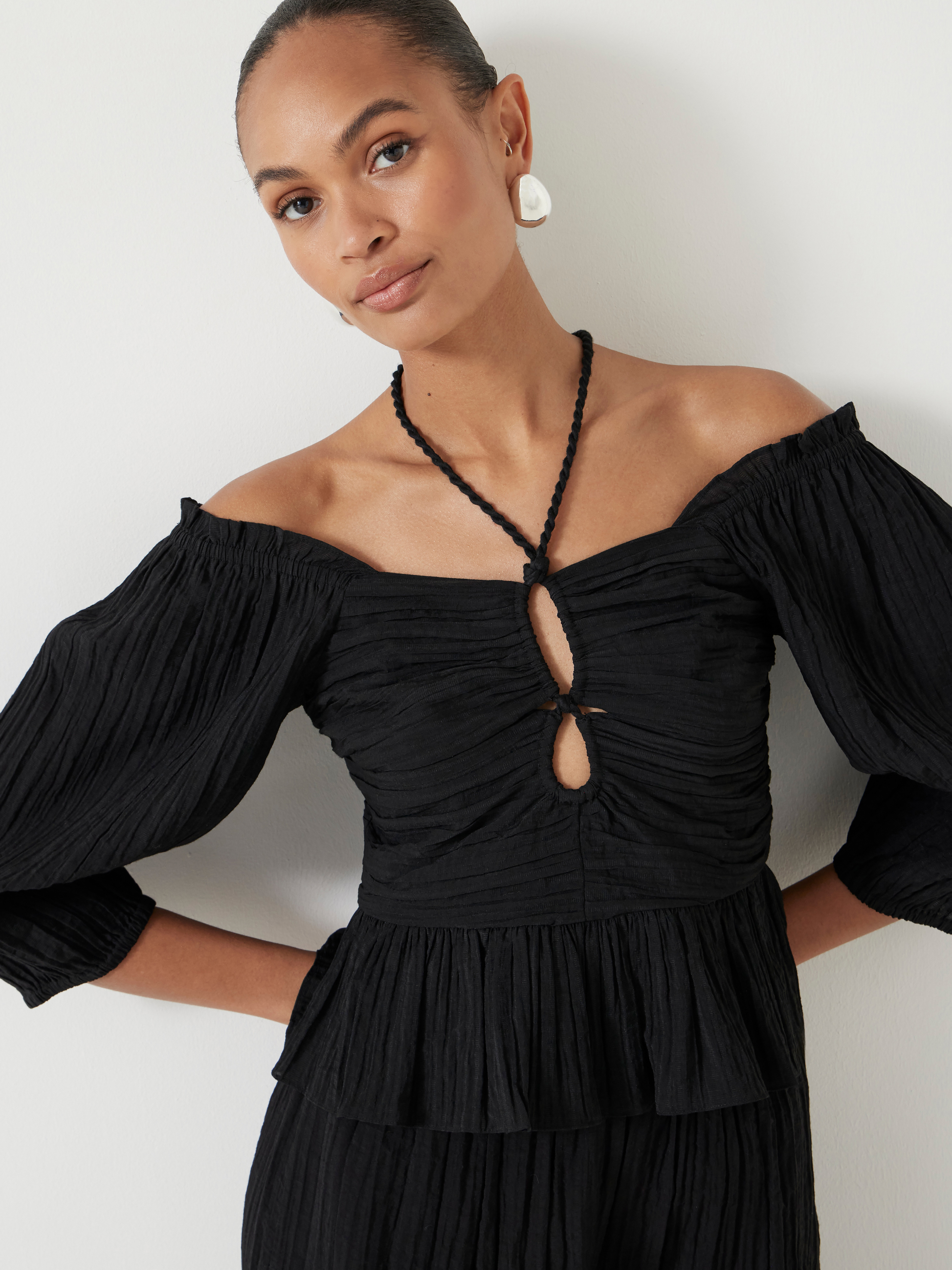 Zoe Crinkle Peplum Top