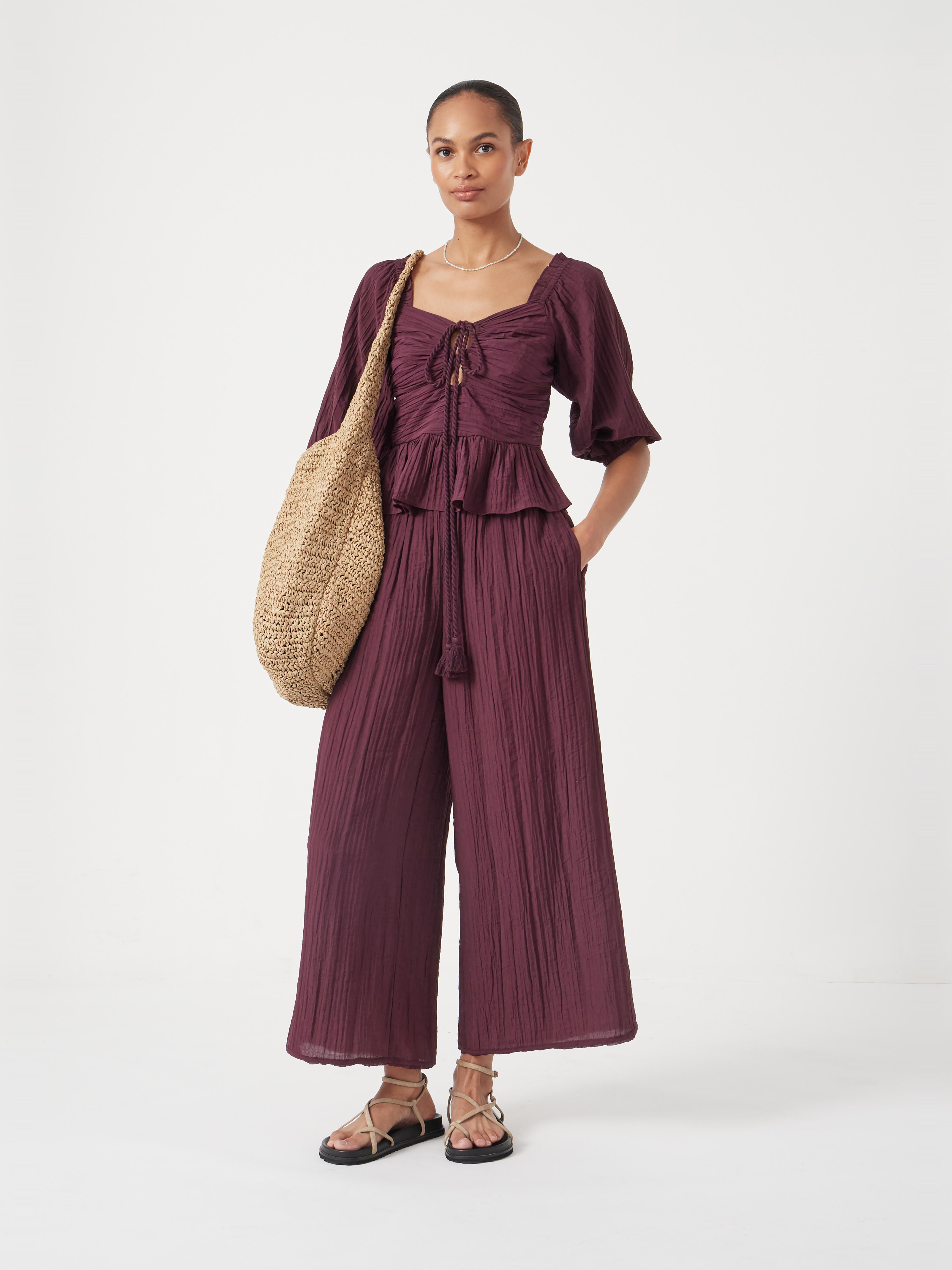 Zoe Crinkle Peplum Top