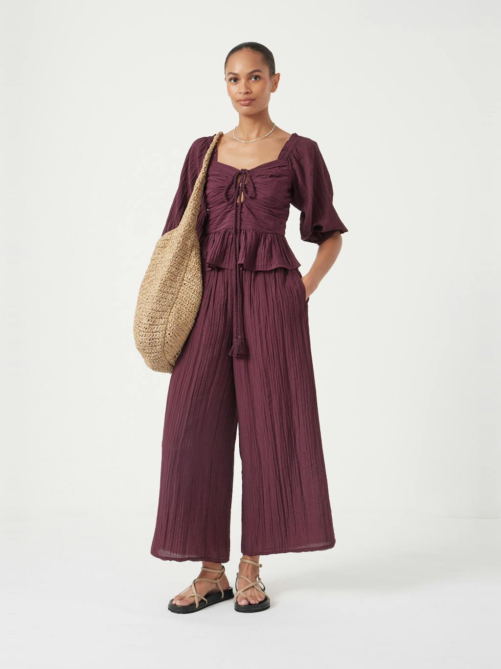 013753-3278-02 Zoe Crinkle Peplum Top