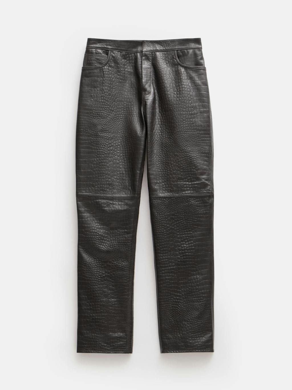012537-0676-07 Crocodile Embossed Leather Trousers