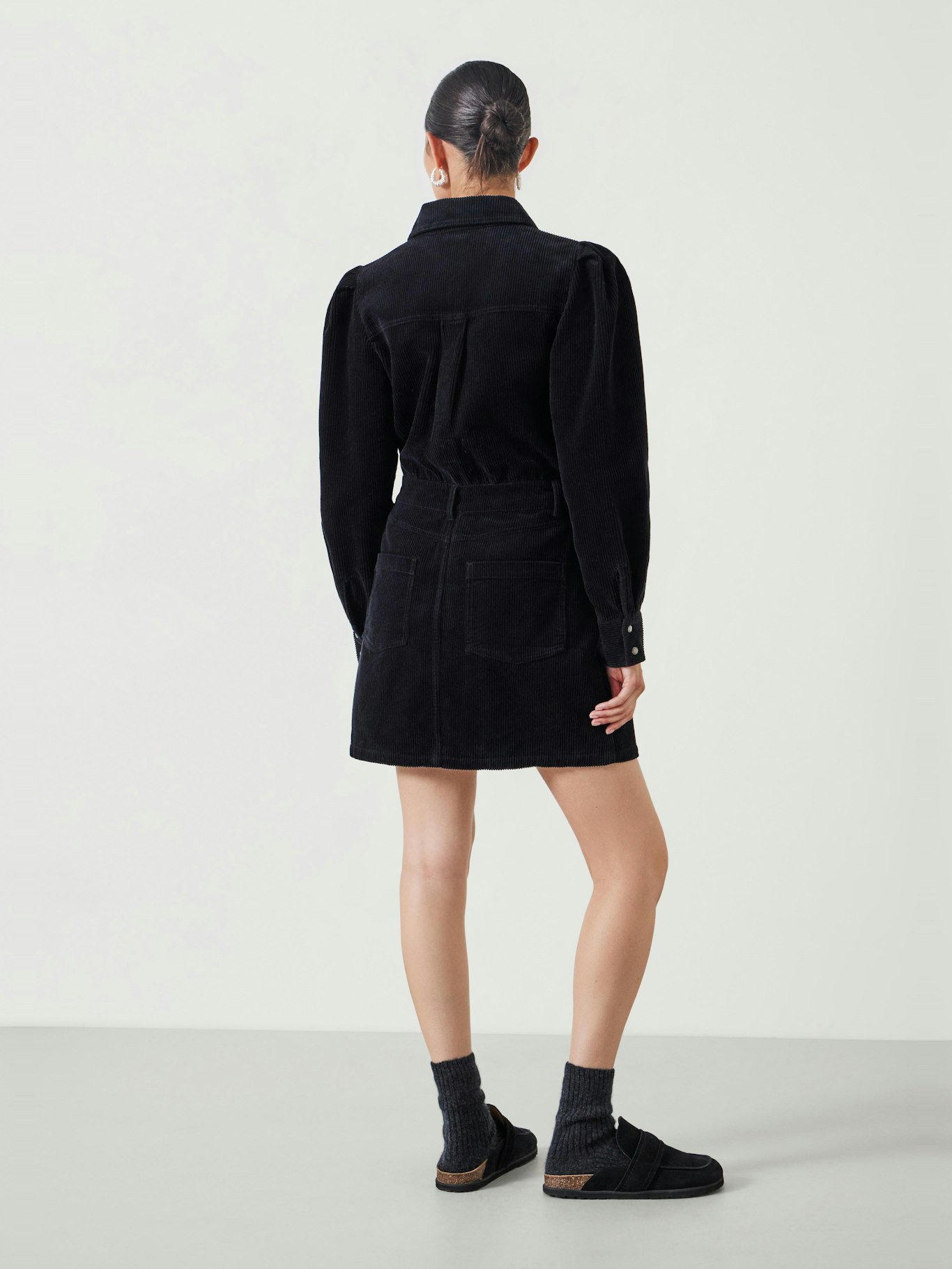 Mariella Cord Mini Dress | Black | hush Mariella Cord Mini Dress | Black | hush