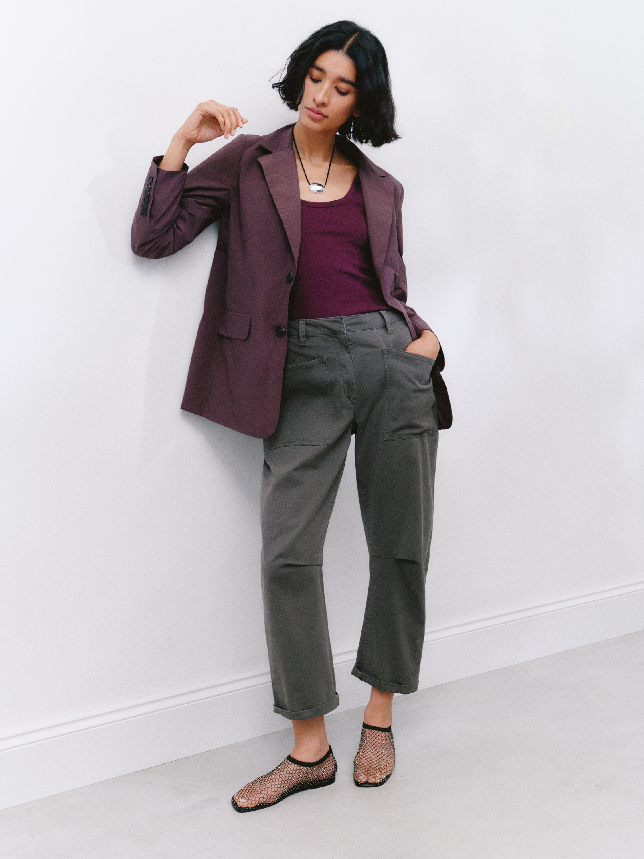 Cordi Barrel Leg Cotton Trousers