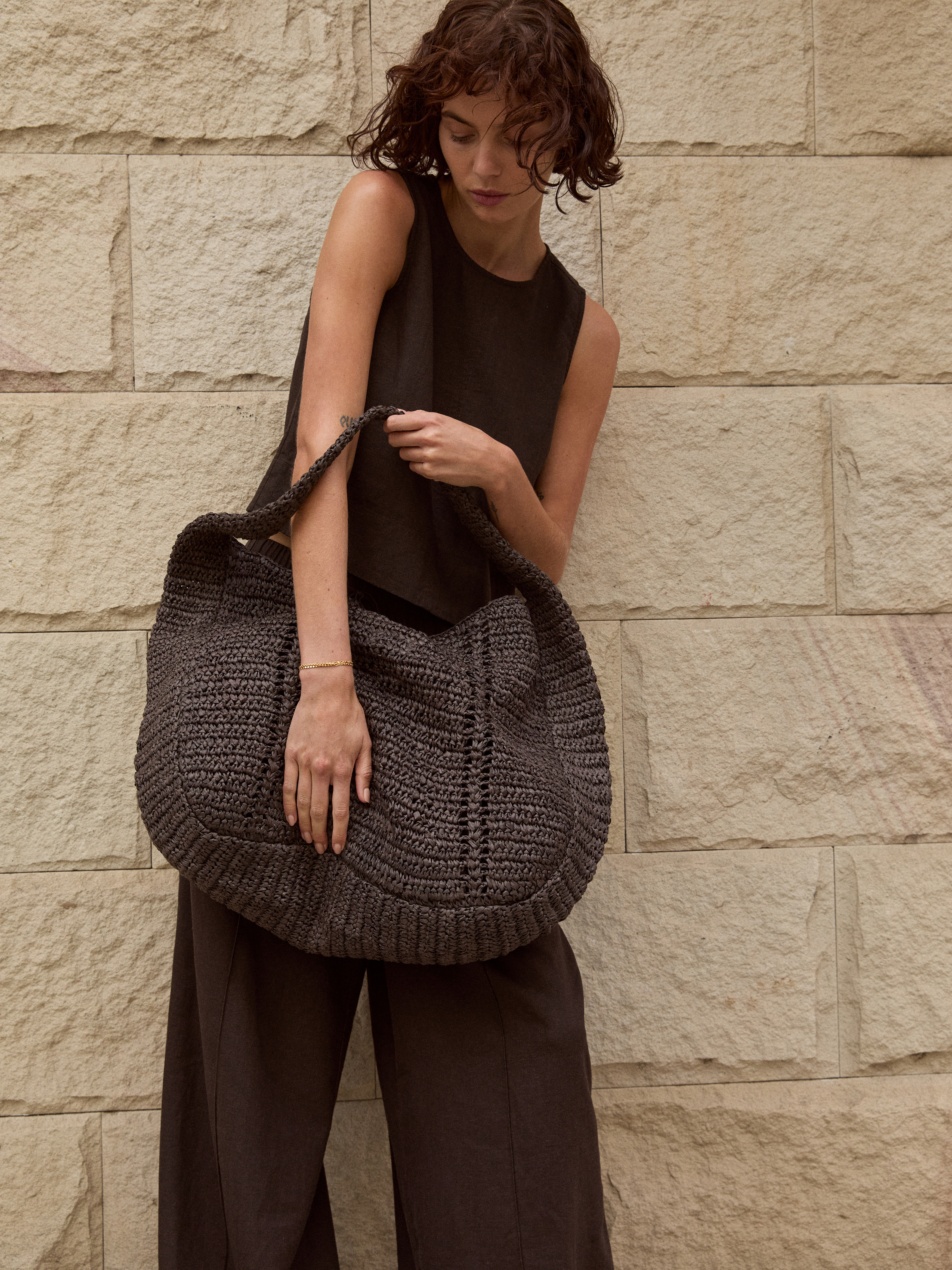 Raffia Oversized Tote Bag