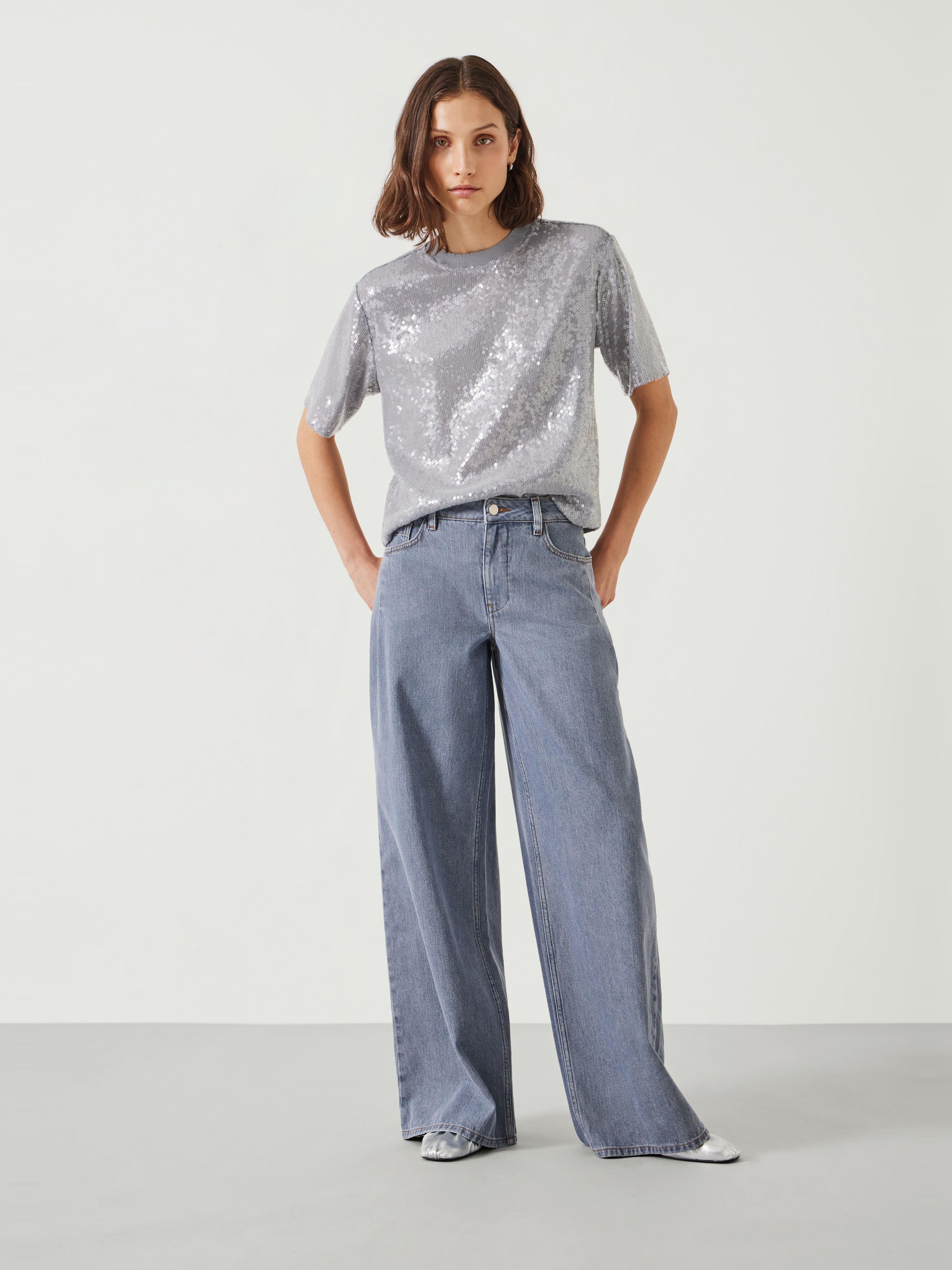Nova Pintuck Wide Leg Jeans