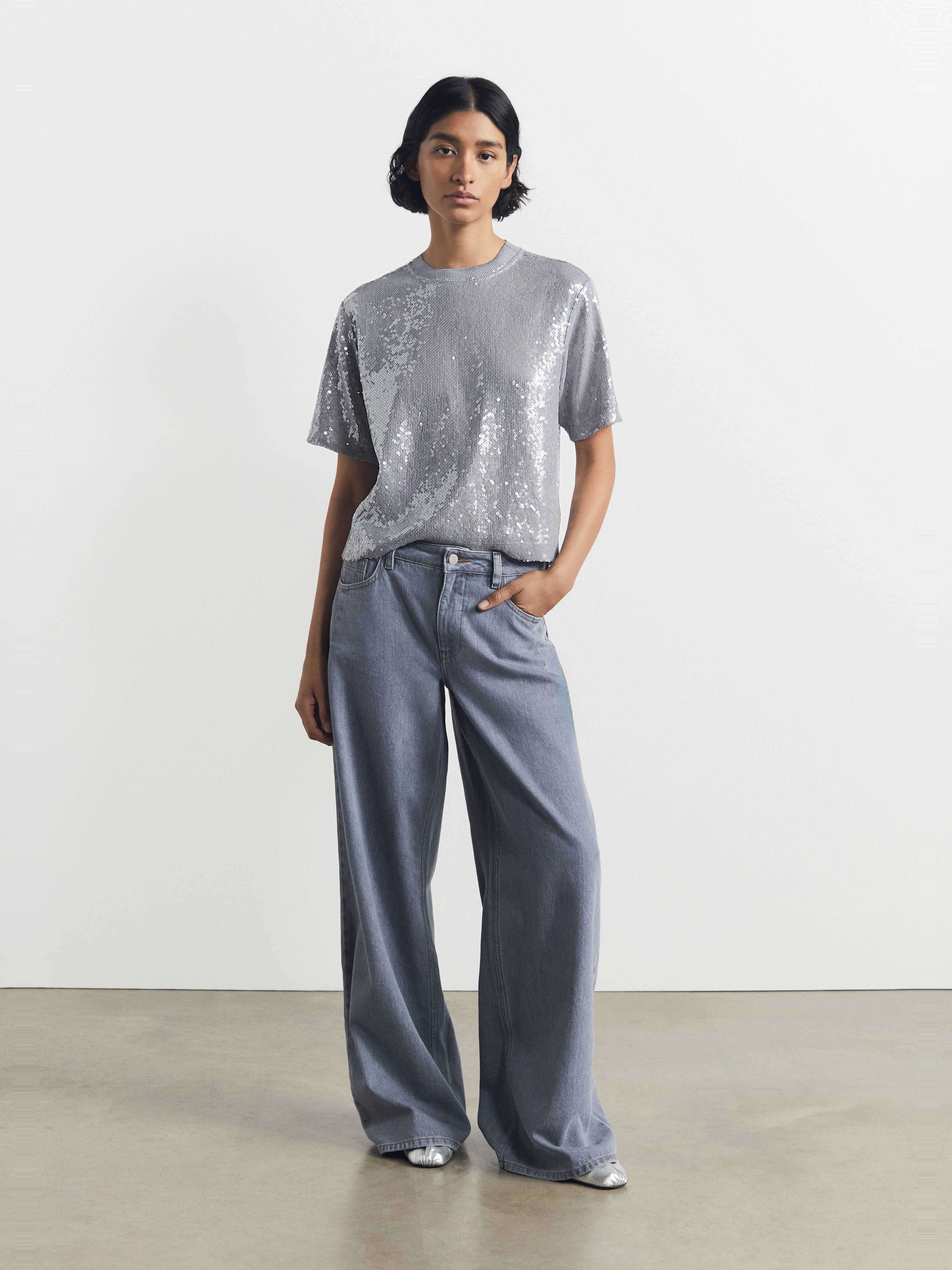 Nova Pintuck Wide Leg Jeans
