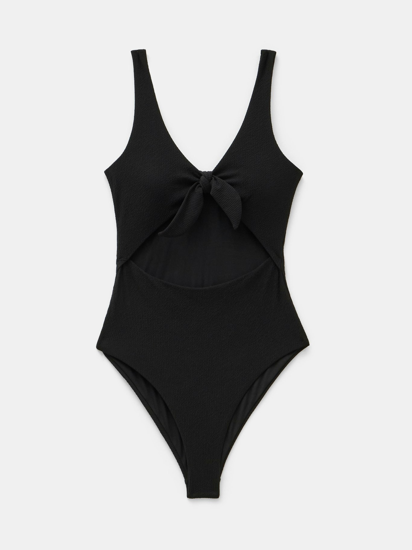 013236-0456-07 Tie Front Texture Swimsuit