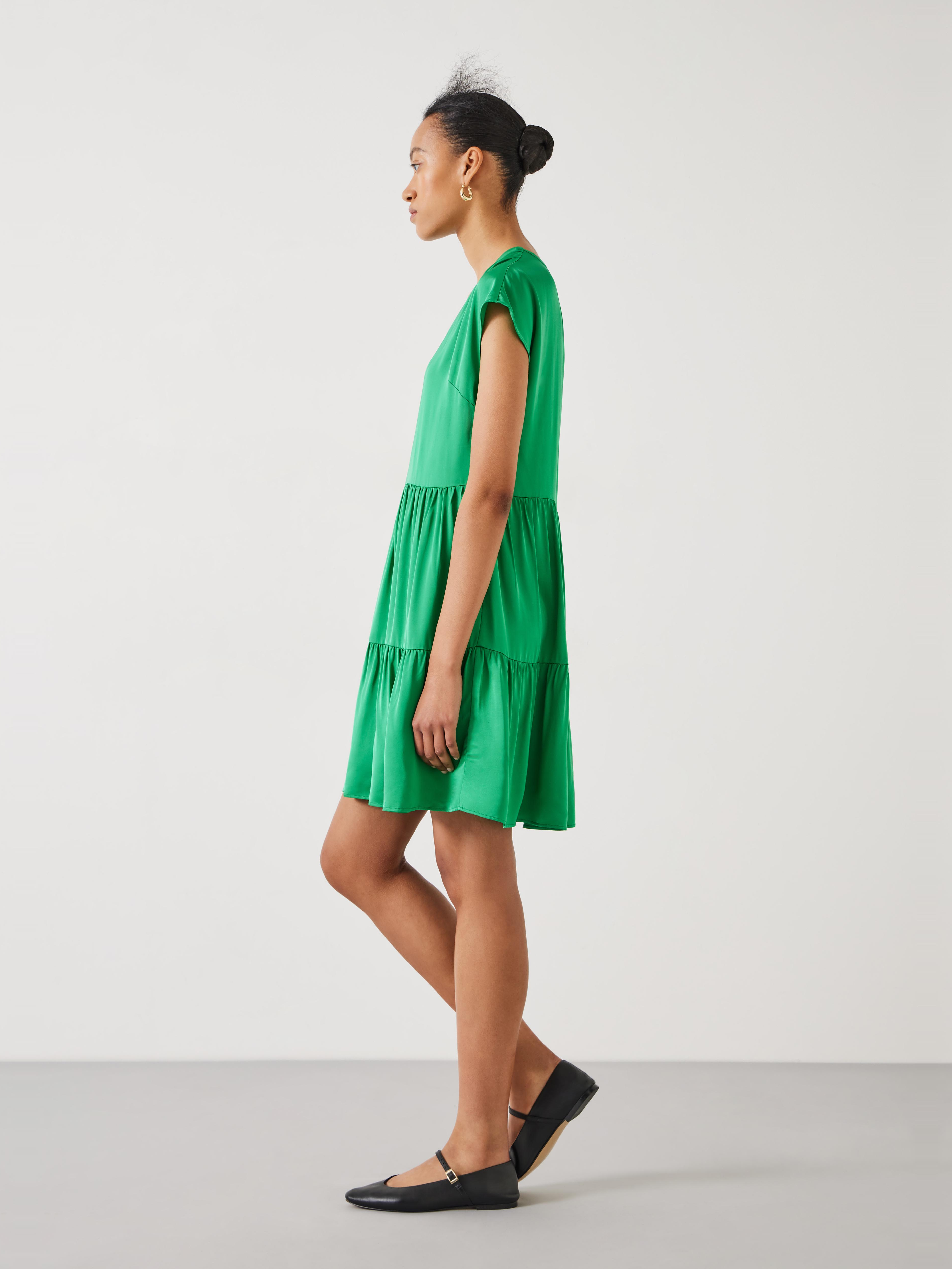 Lily Oversized Satin Gathers Mini Dress